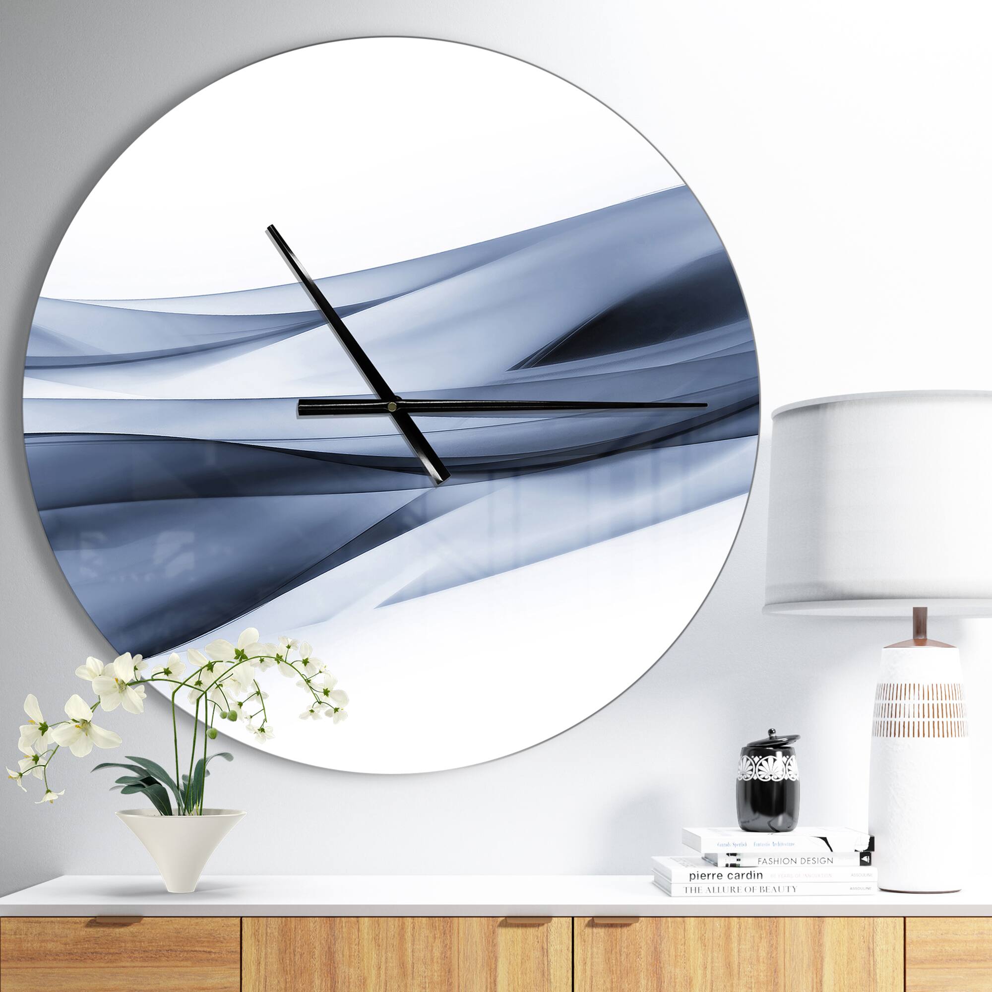 Designart Glittering Light Blue Pattern Modern Wall Clock