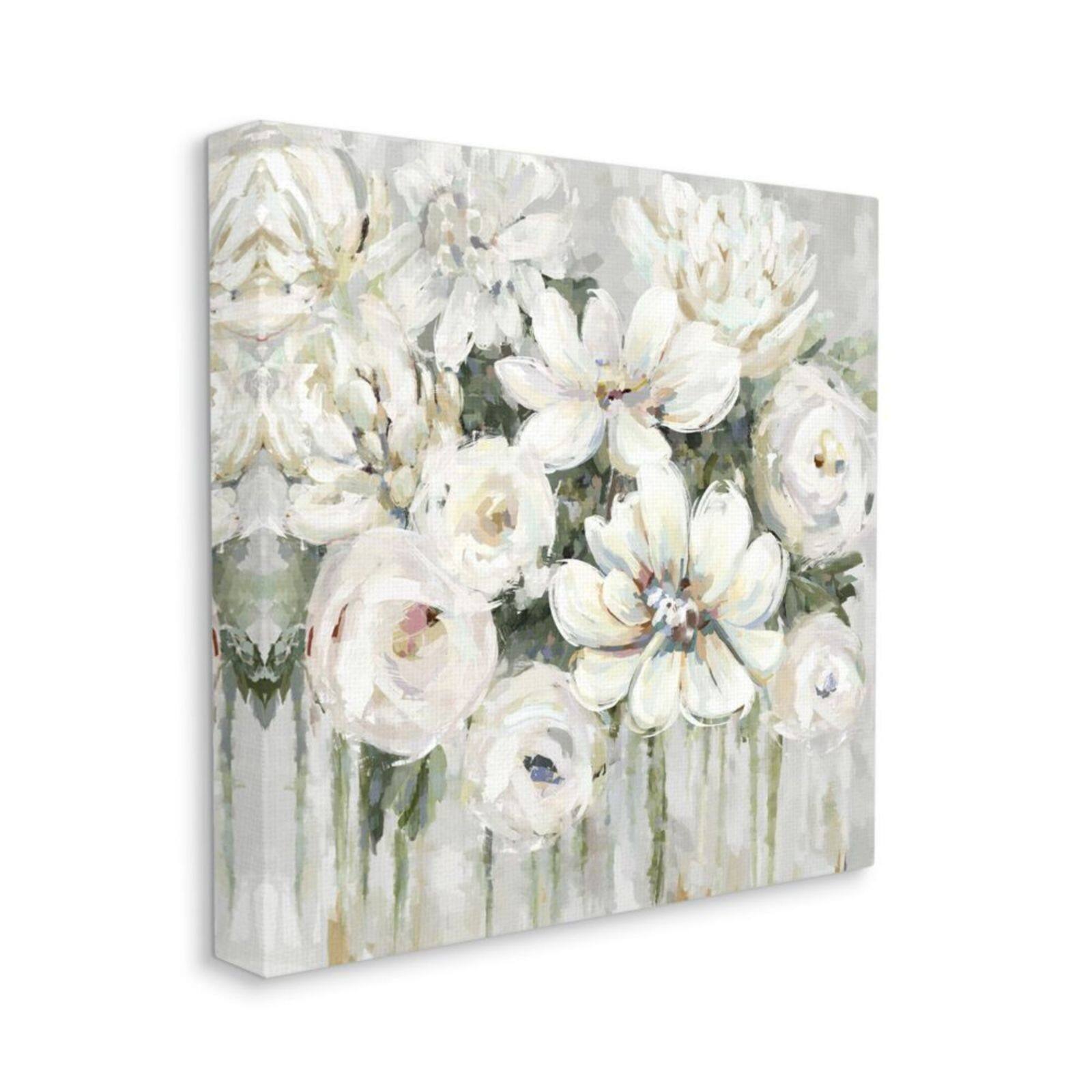 Stupell Industries Abstract White Floral Bouquet with Greenery Wall Accent in White/Green | 17" x 17" | Michaels®