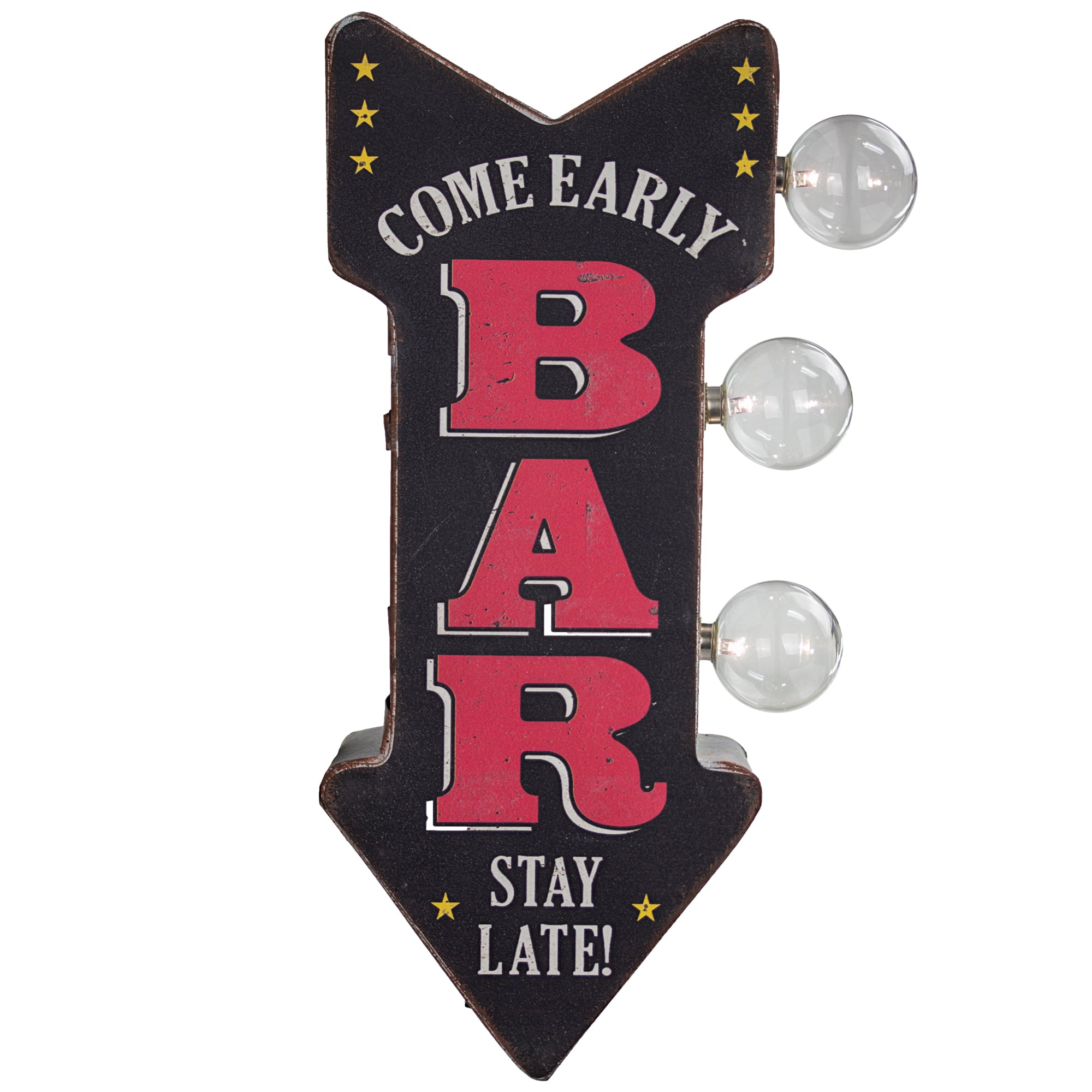 Vintage Bar Mini Metal LED Marquee Arrow Wall Sign