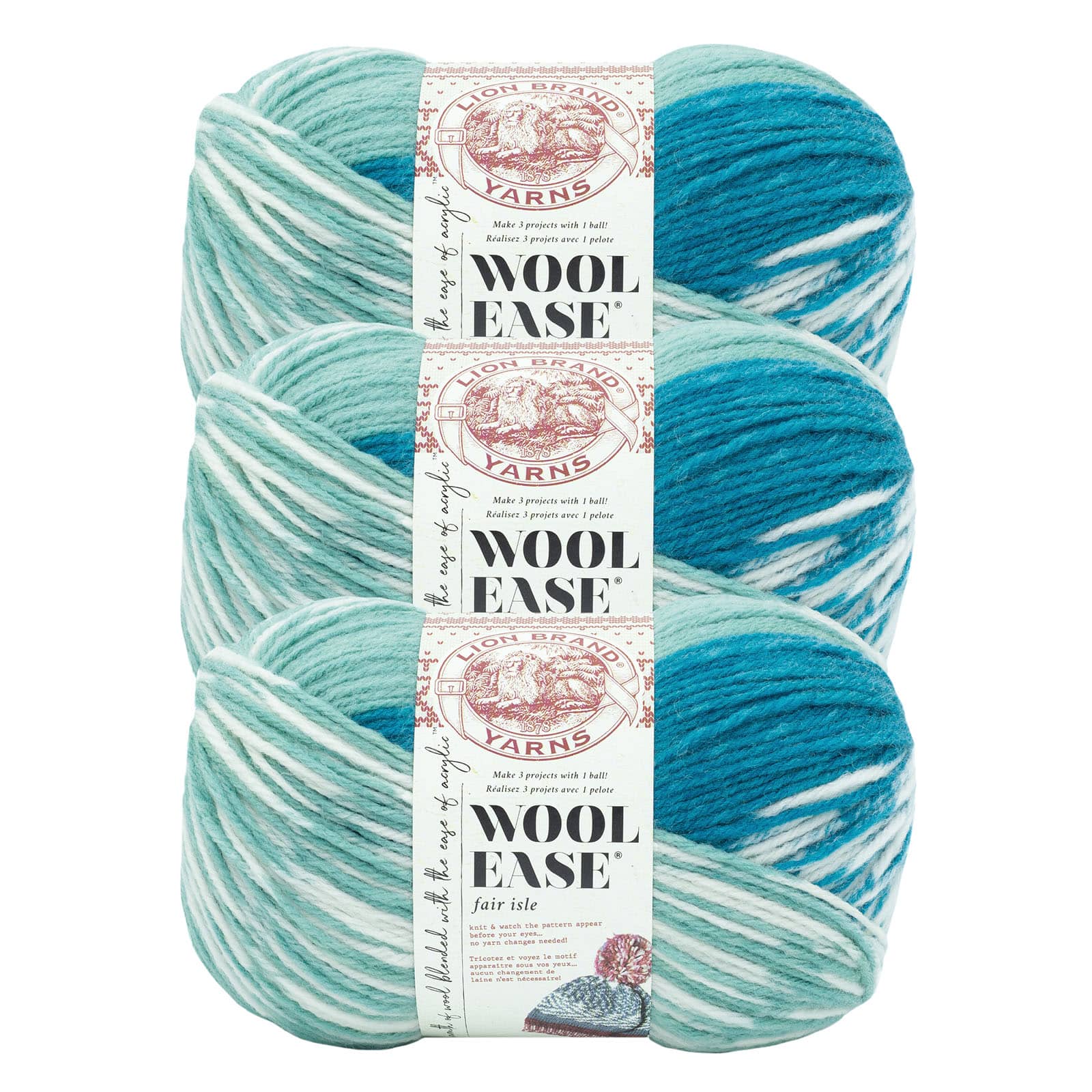 3 Pack Lion Brand® Wool Ease® Fair Isle Yarn