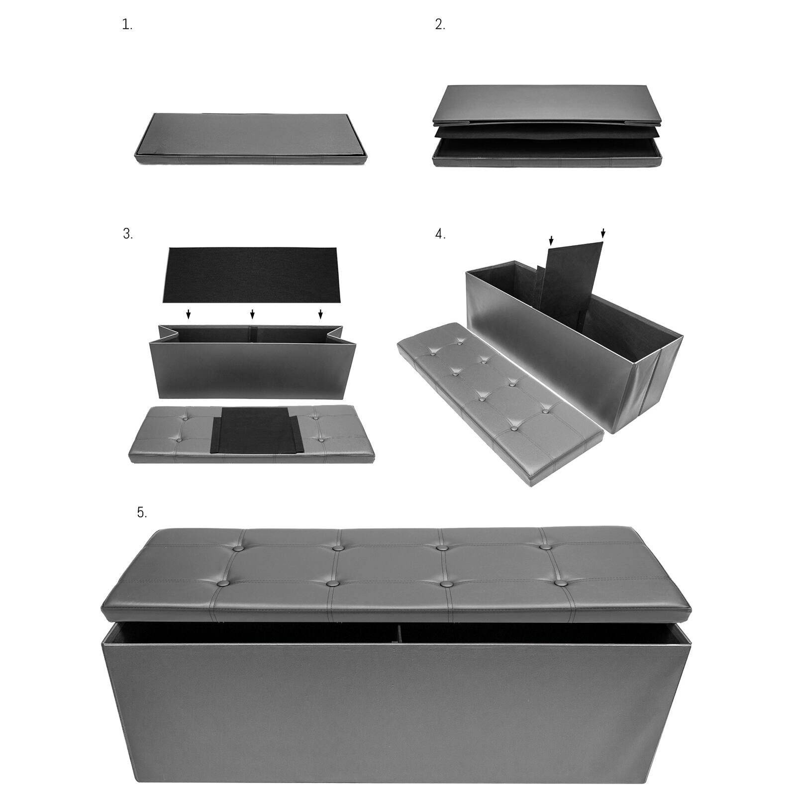 Sorbus 43&#x22; Faux Leather Storage Bench