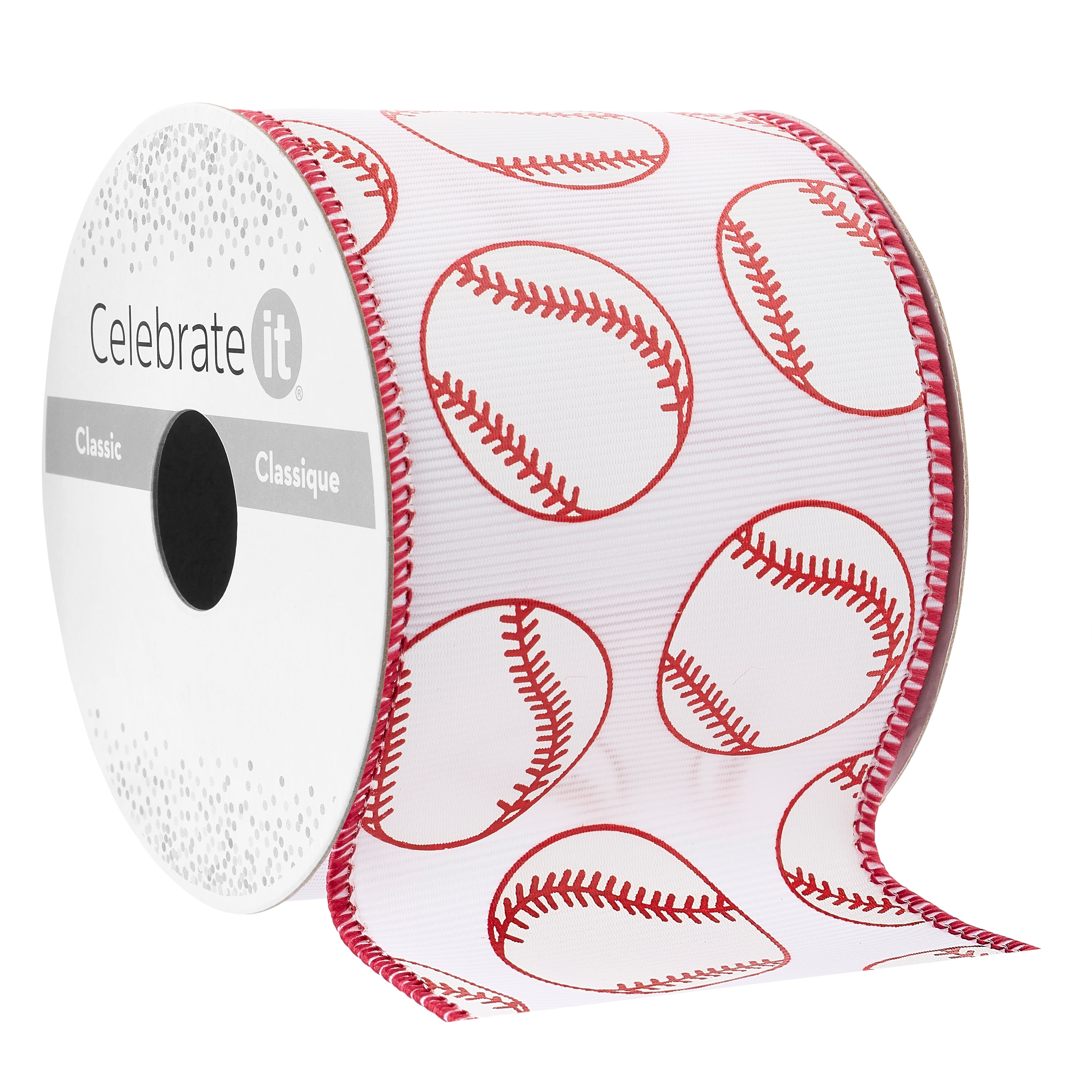 2.5" x 3yd. Wired Baseball Ribbon by Celebrate It™ Classic