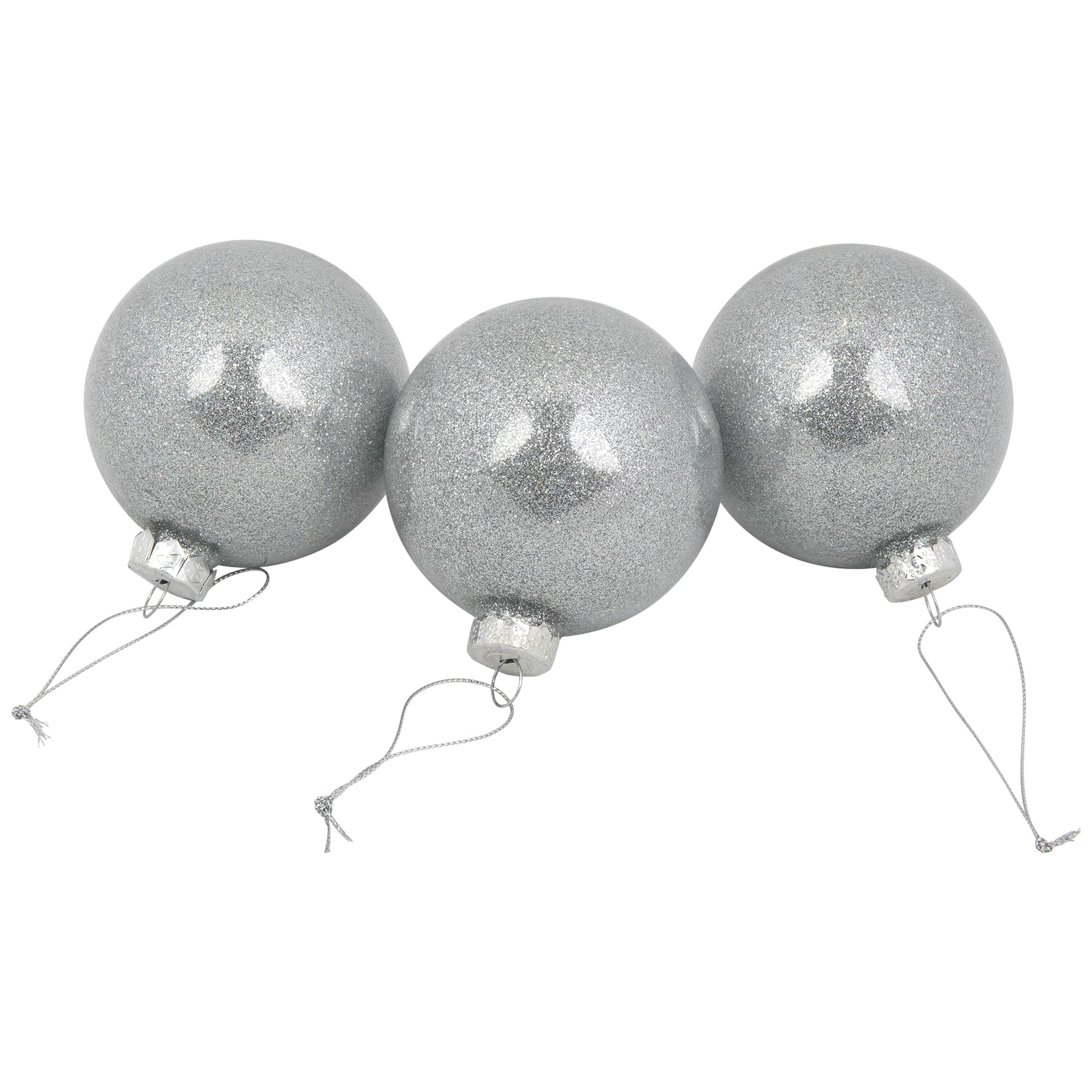 12ct. 3-Finish Champagne &#x26; Silver Glass Ornaments