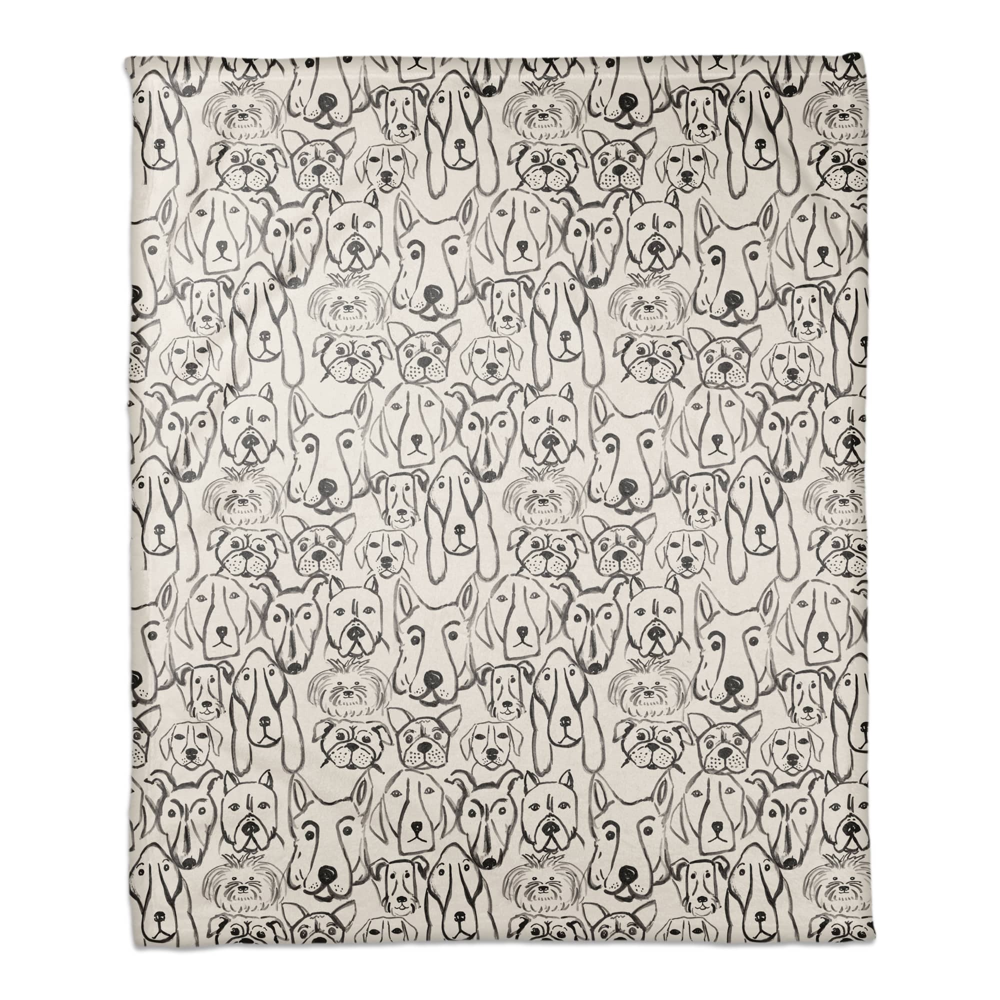 Dog Face Sketch Pattern 3 50" x 60" Coral Fleece Blanket