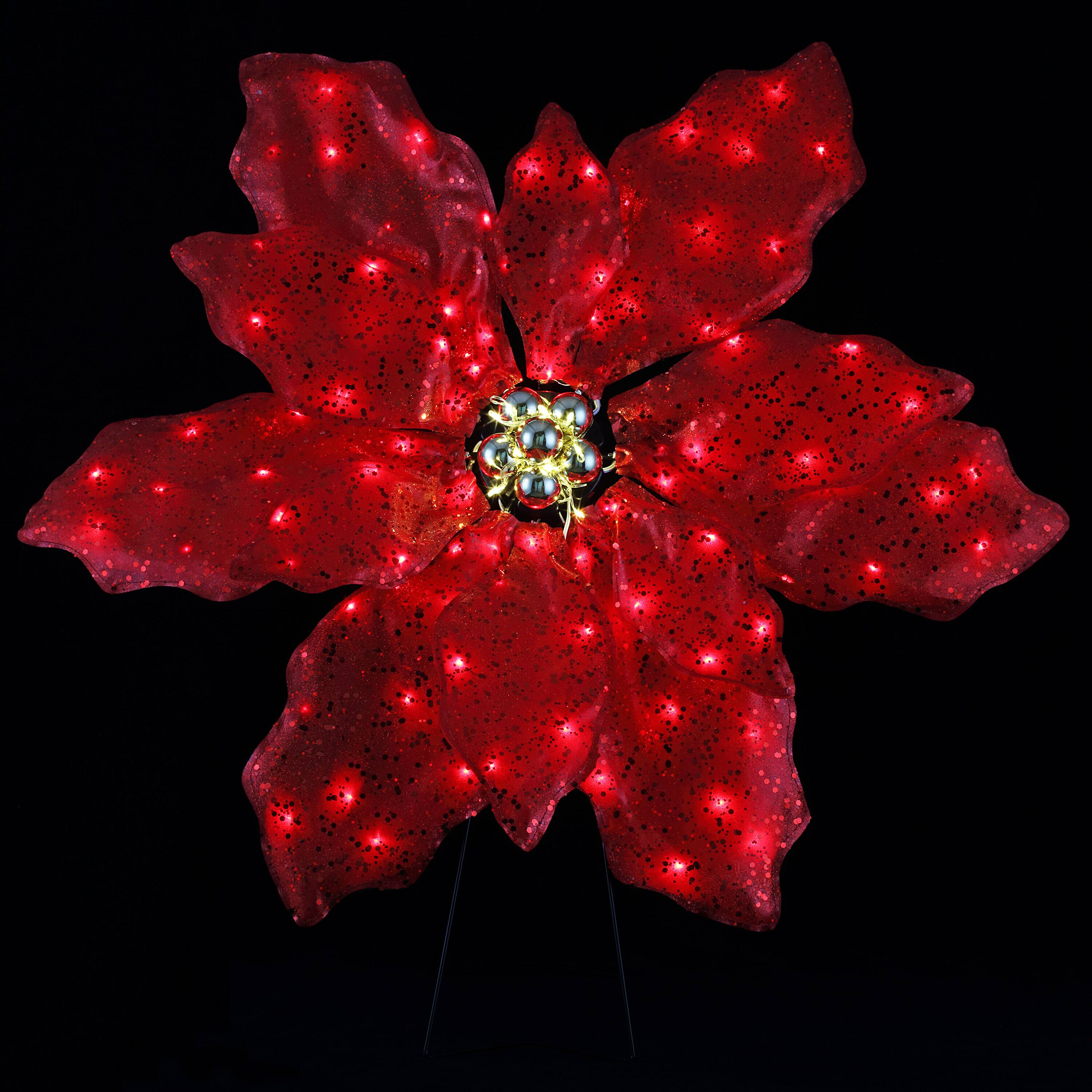 Mr. Christmas 35&#x22; Outdoor Twinkling LED Poinsettia