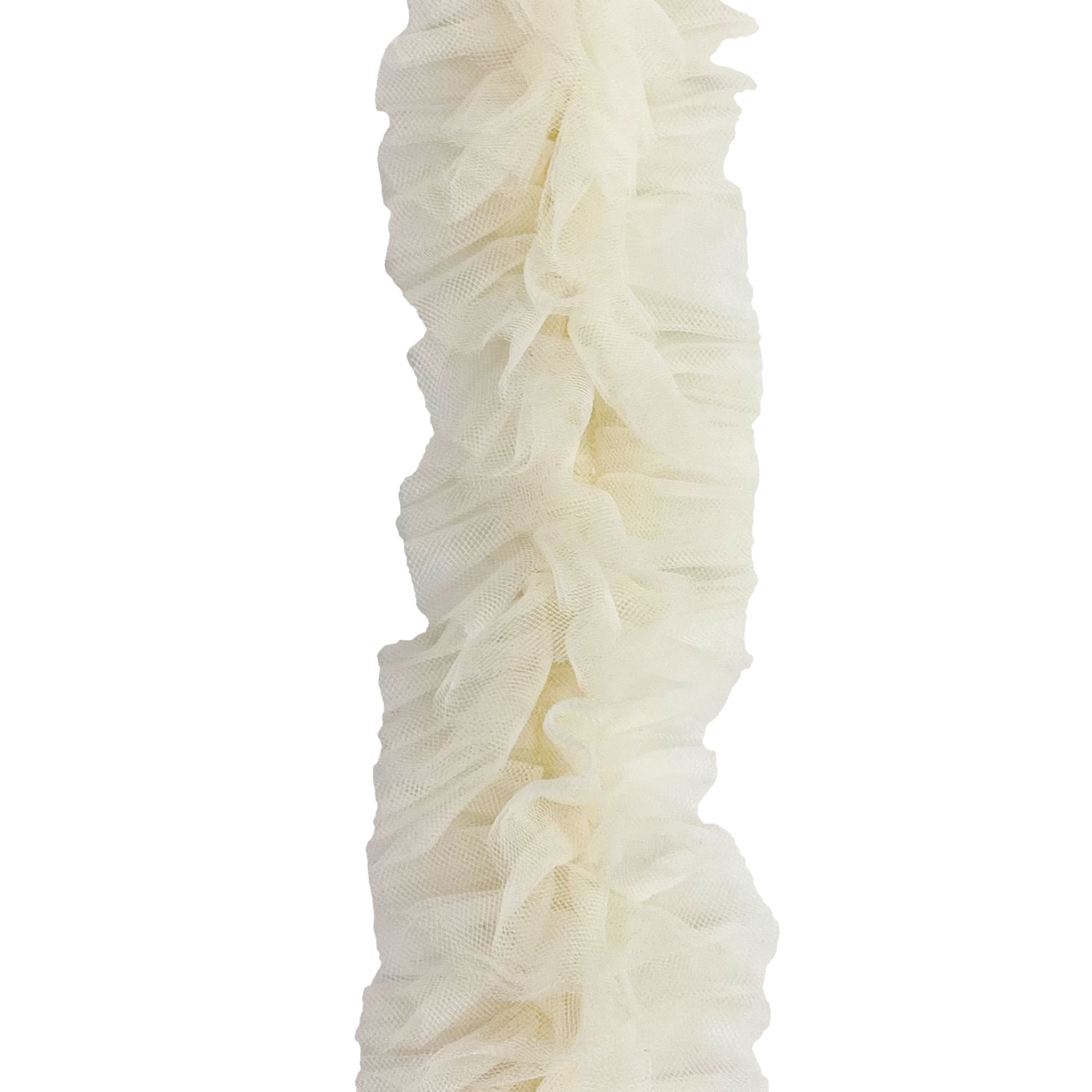 2.5&#x22; x 6ft. Cream Tulle Ruffle Ribbon by Ashland&#xAE;