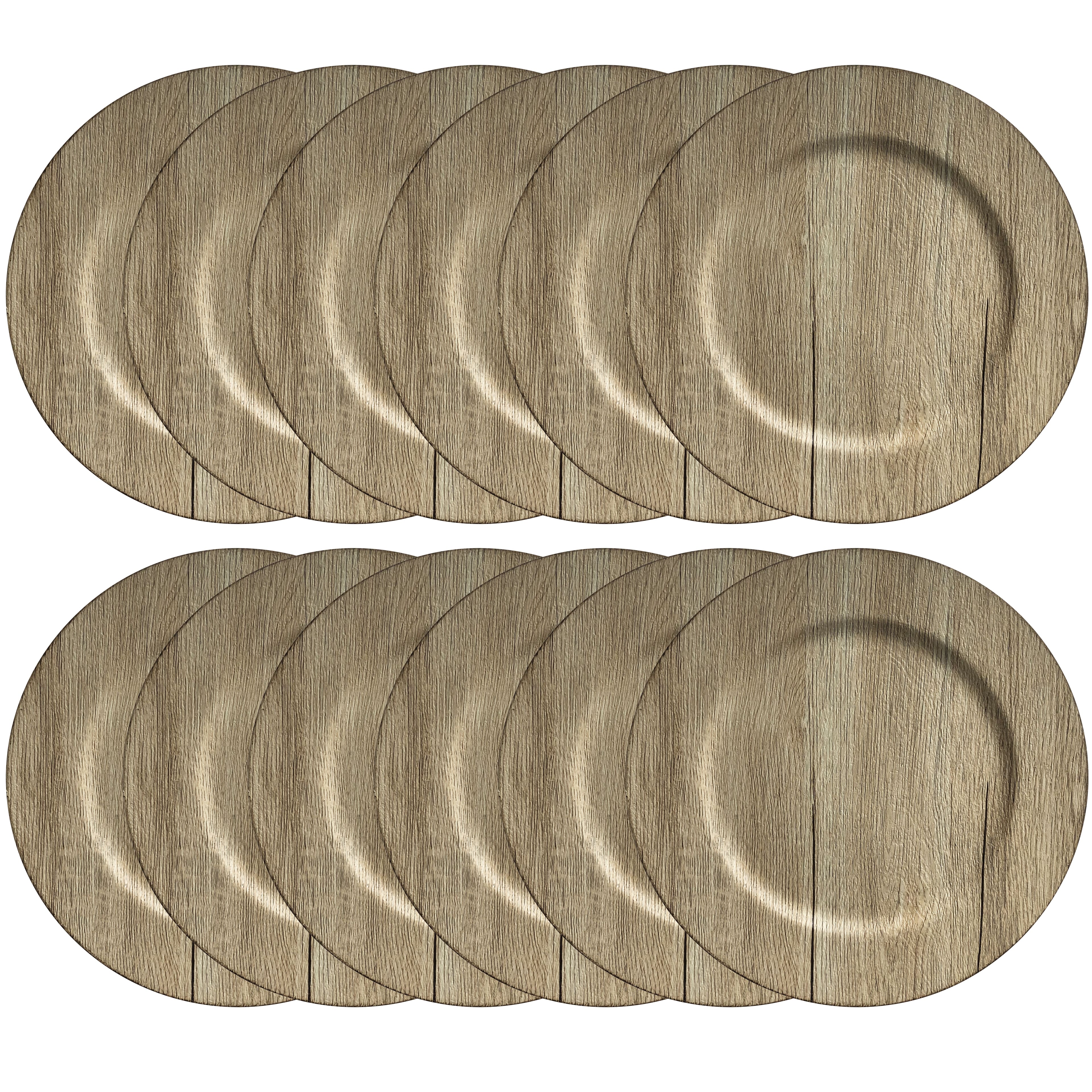 12 Pack: 13&#x22; Gray Woodgrain Charger by Celebrate It&#x2122;