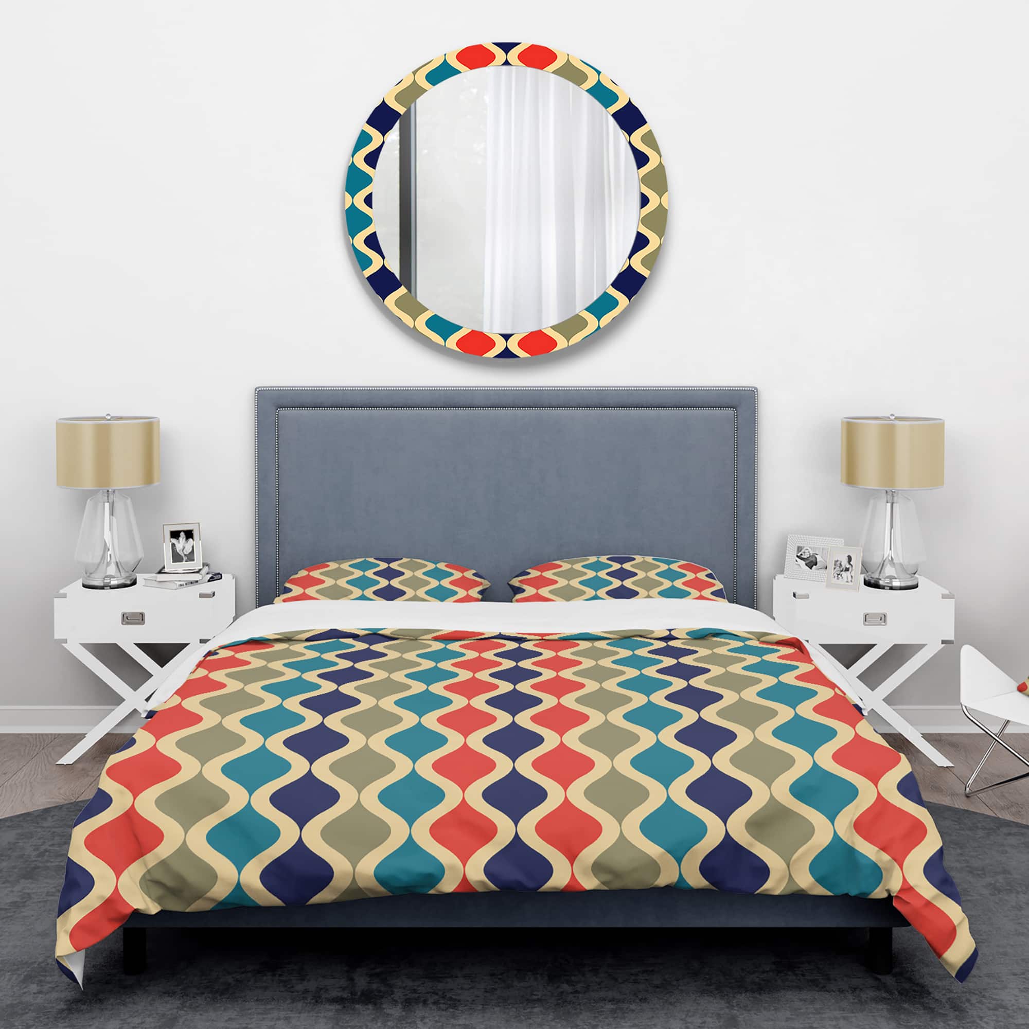 Designart &#x27;Retro Ornamental Design VI&#x27; Mid-Century Duvet Cover Set