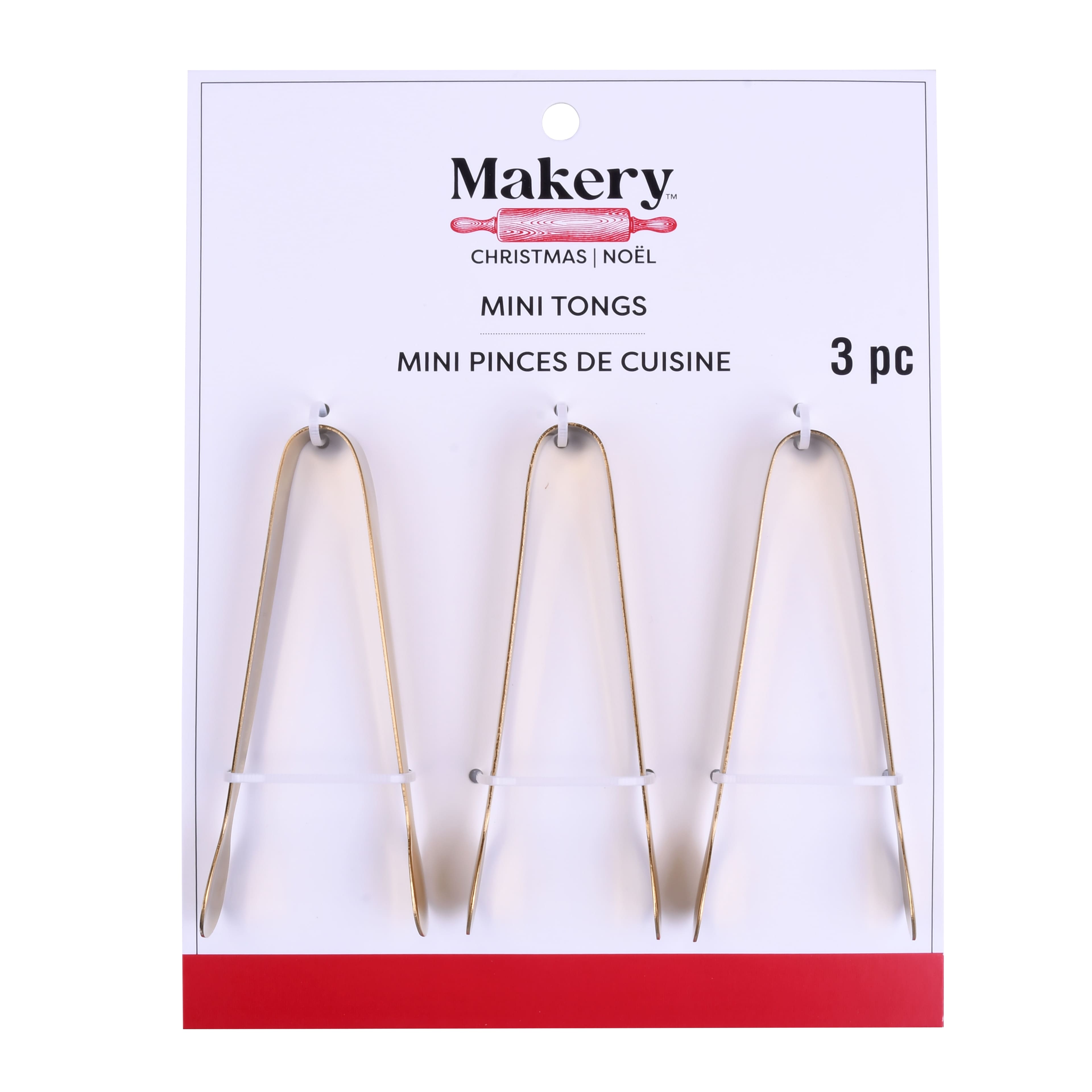 Mini Gold Tongs, 3ct. by Makery&#x2122;