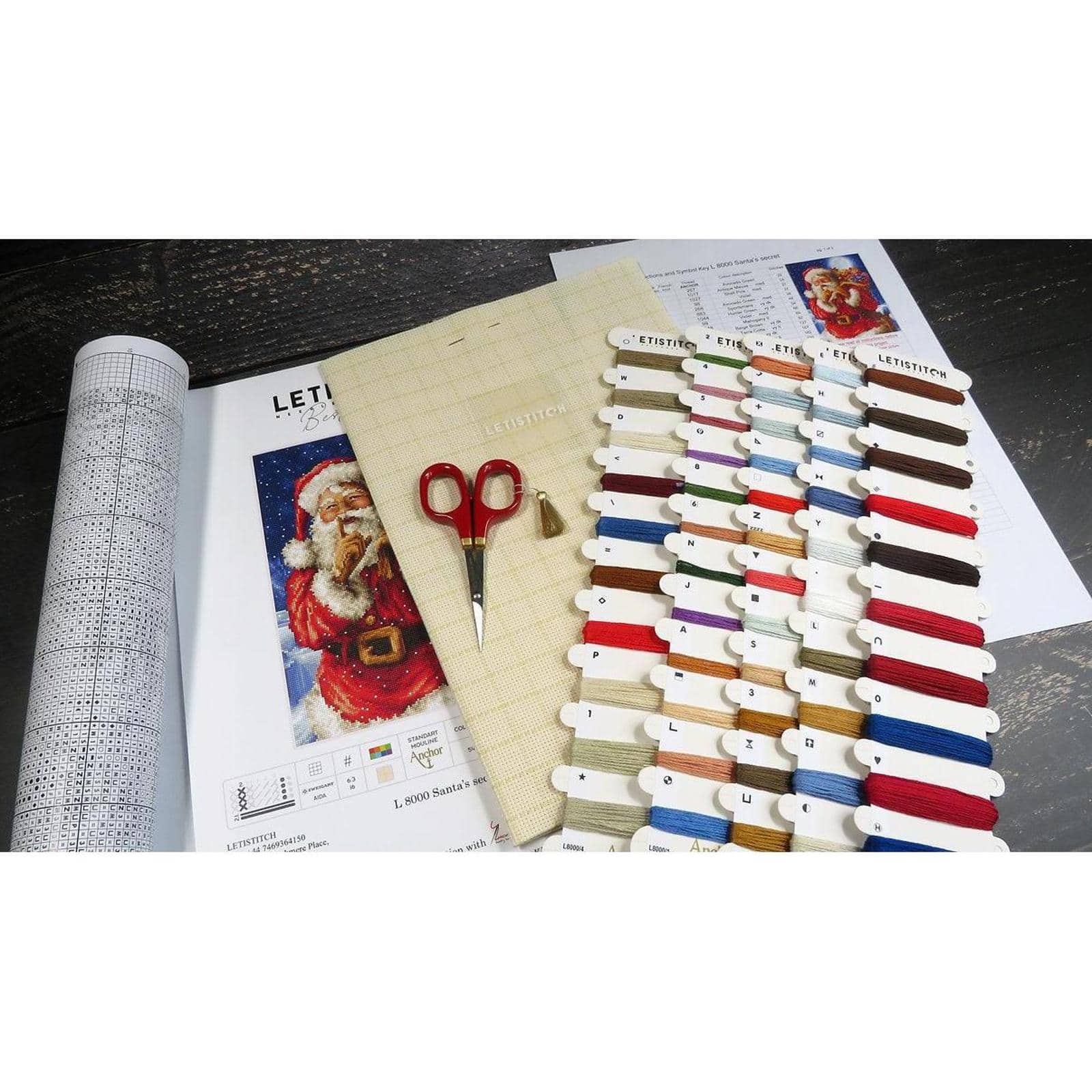 Letistitch Santa&#x27;s Secret Counted Cross Stitch Kit