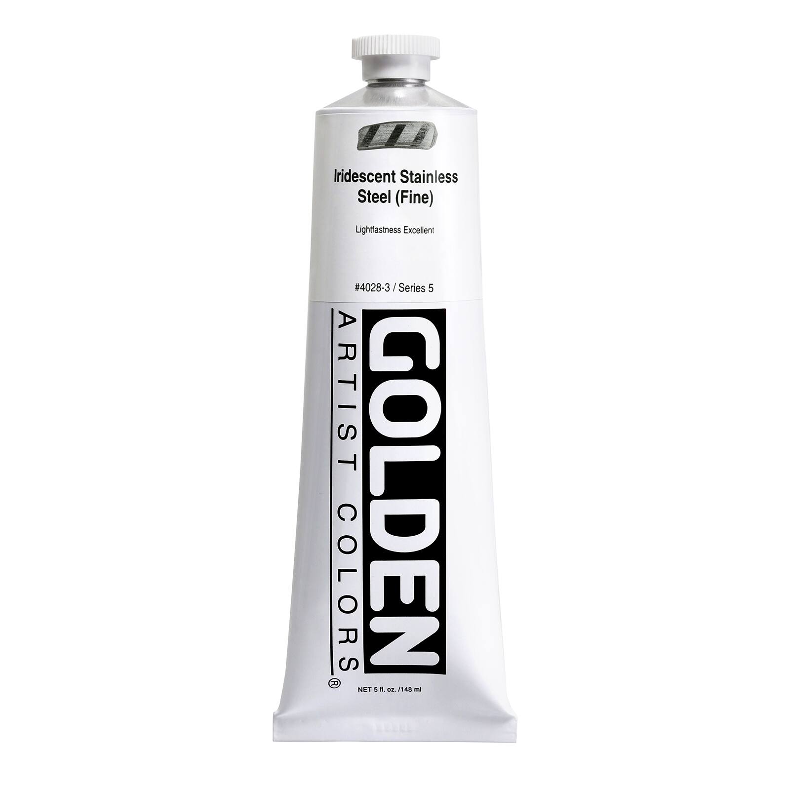 Golden Heavy Body Iridescent Acrylics, 5 oz Paint in Iridescent Stainless Steel (Fine)