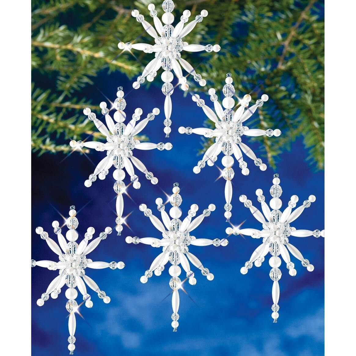 Beadery Plastic Holiday Beaded Ornament Kit North Stars 2.5-inch Makes 8 by Beadery 