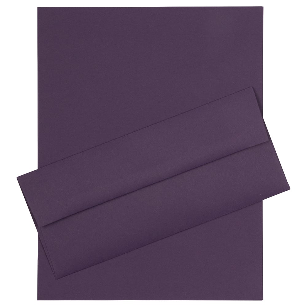 JAM Paper 8" x 11.5" Letter Paper & Envelopes #10 Business Stationery Set, 50ct.