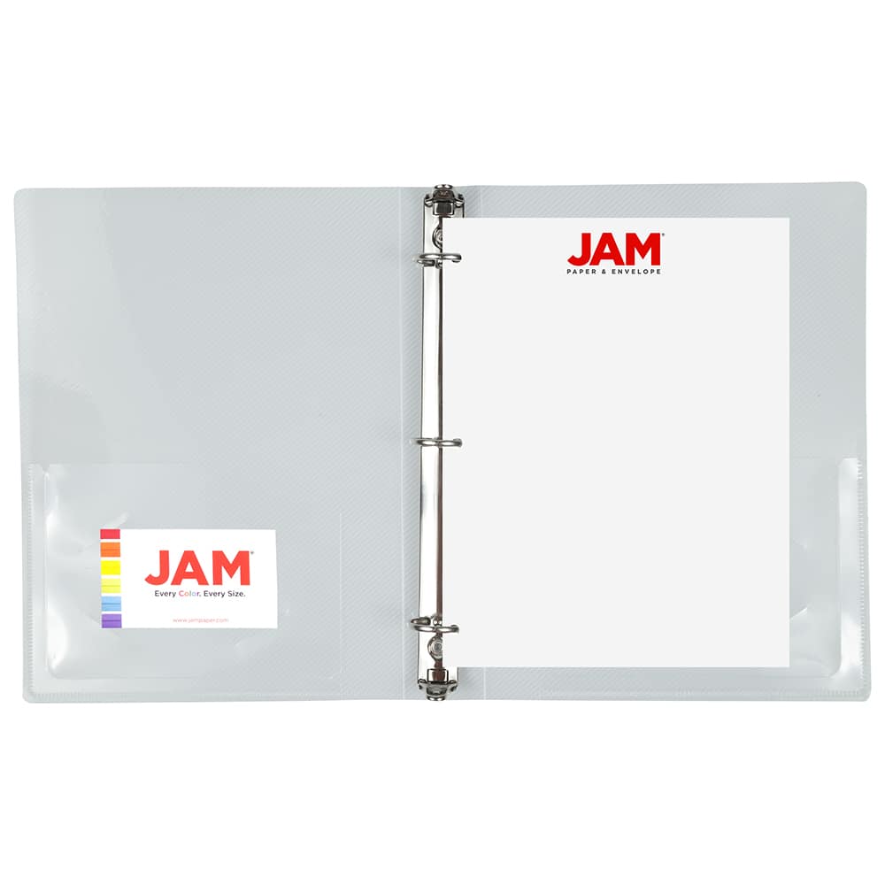 JAM Paper 1" Clear Plastic Mini 3-Ring Binder