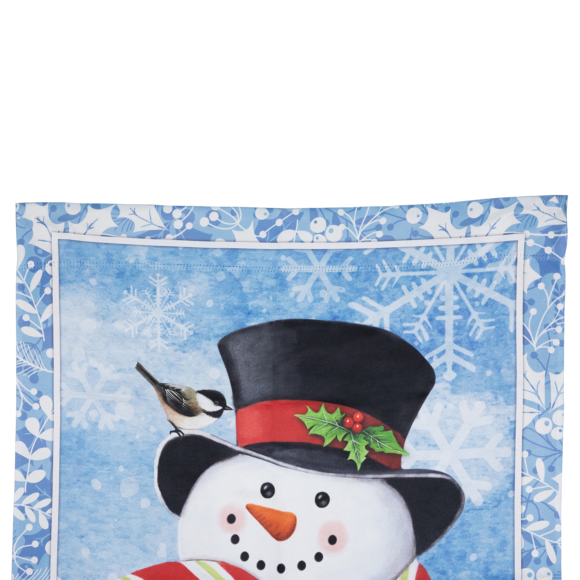 Snowman with Top Hat Outdoor Christmas House Flag - 40&#x22; x 28&#x22;