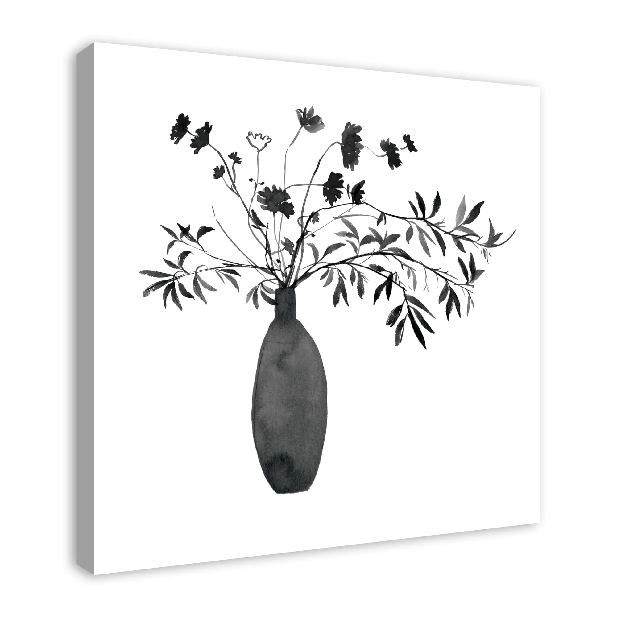 Monochromatic Floral II 30" x 30" Canvas Wall Art
