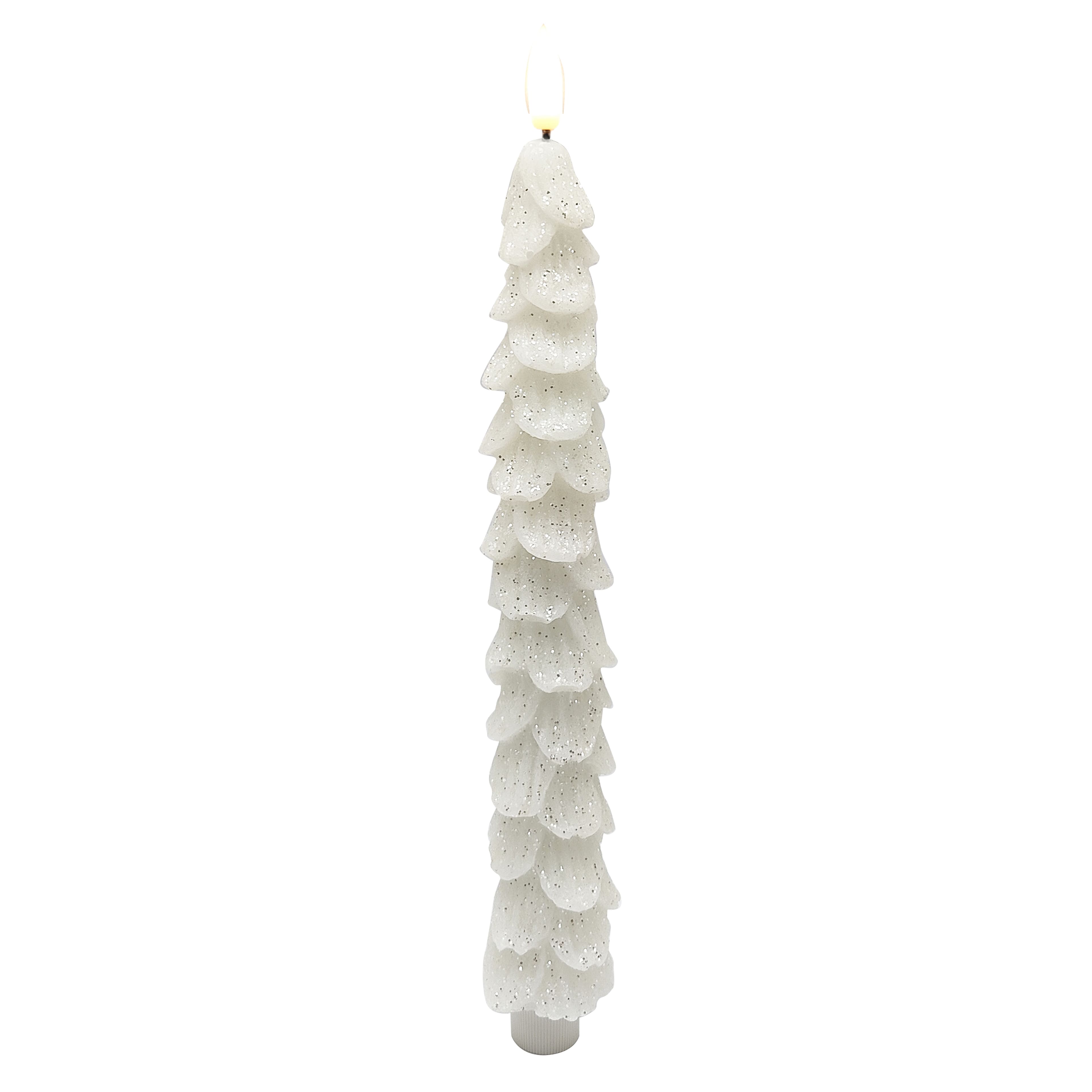 11&#x22; White Christmas Tree LED Wax Taper Candles, 2ct. by Ashland&#xAE;