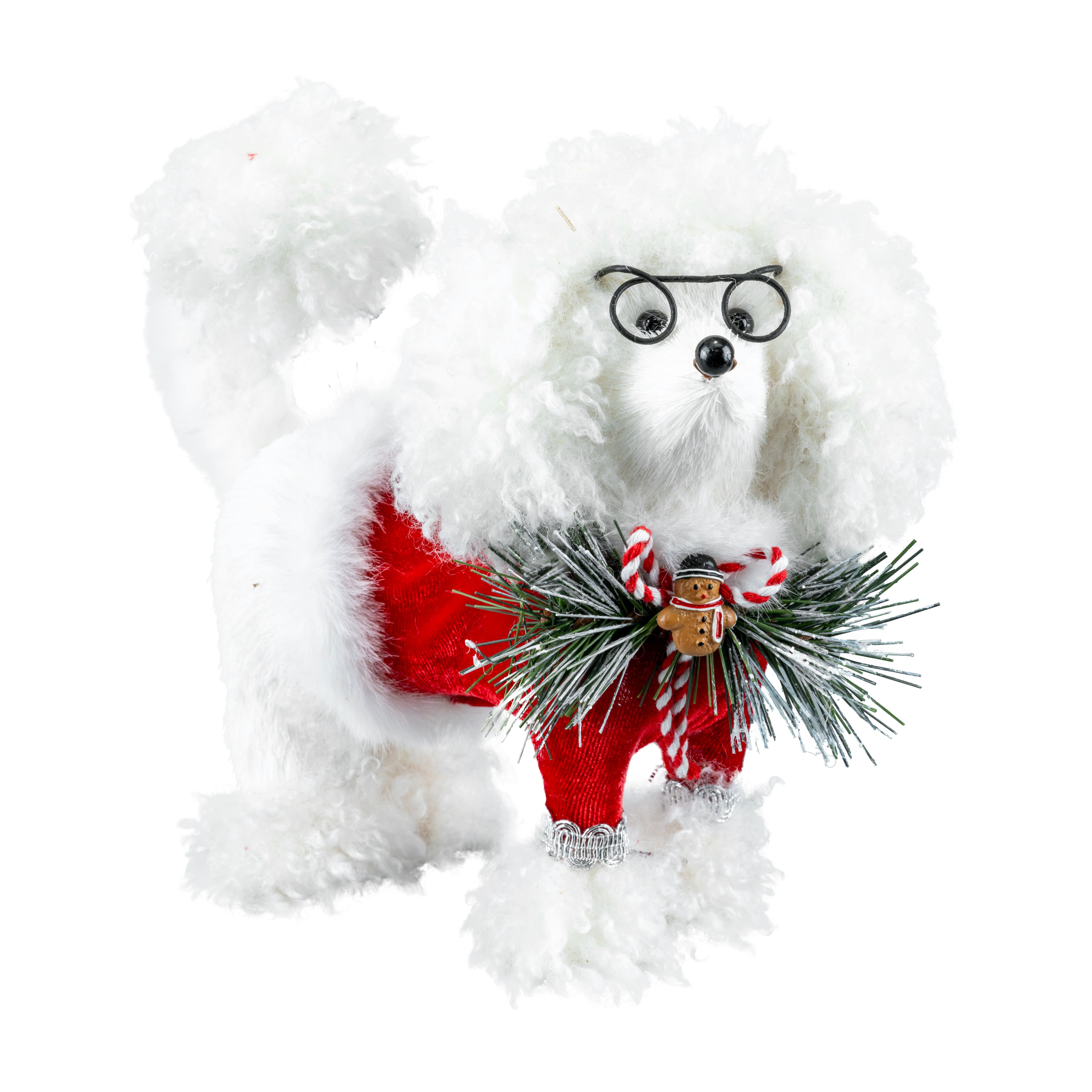 7&#x22; White Poodle in Holiday Sweater D&#xE9;cor by Ashland&#xAE;