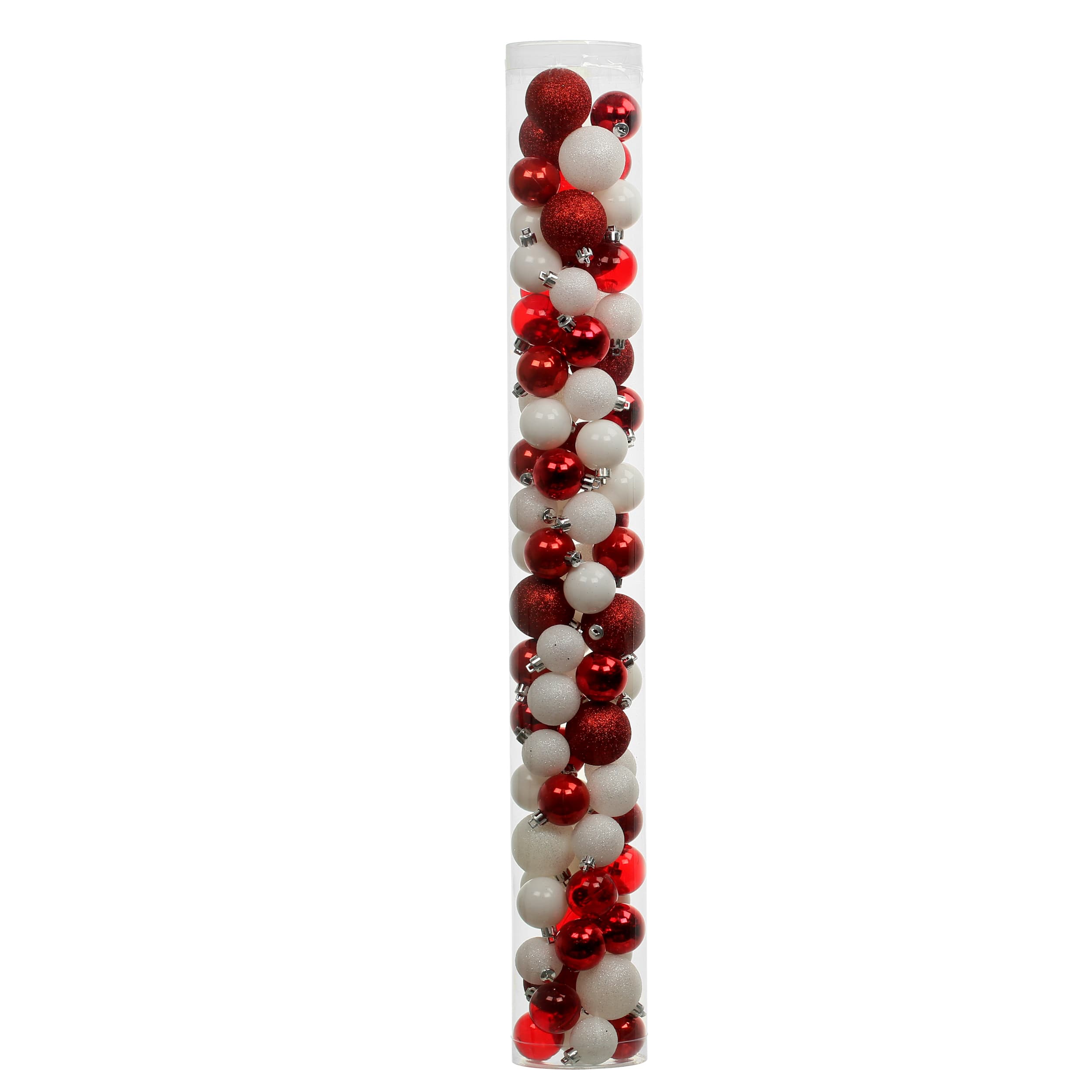80 Pack Red &#x26; White Shatterproof Ball Ornaments by Ashland&#xAE;