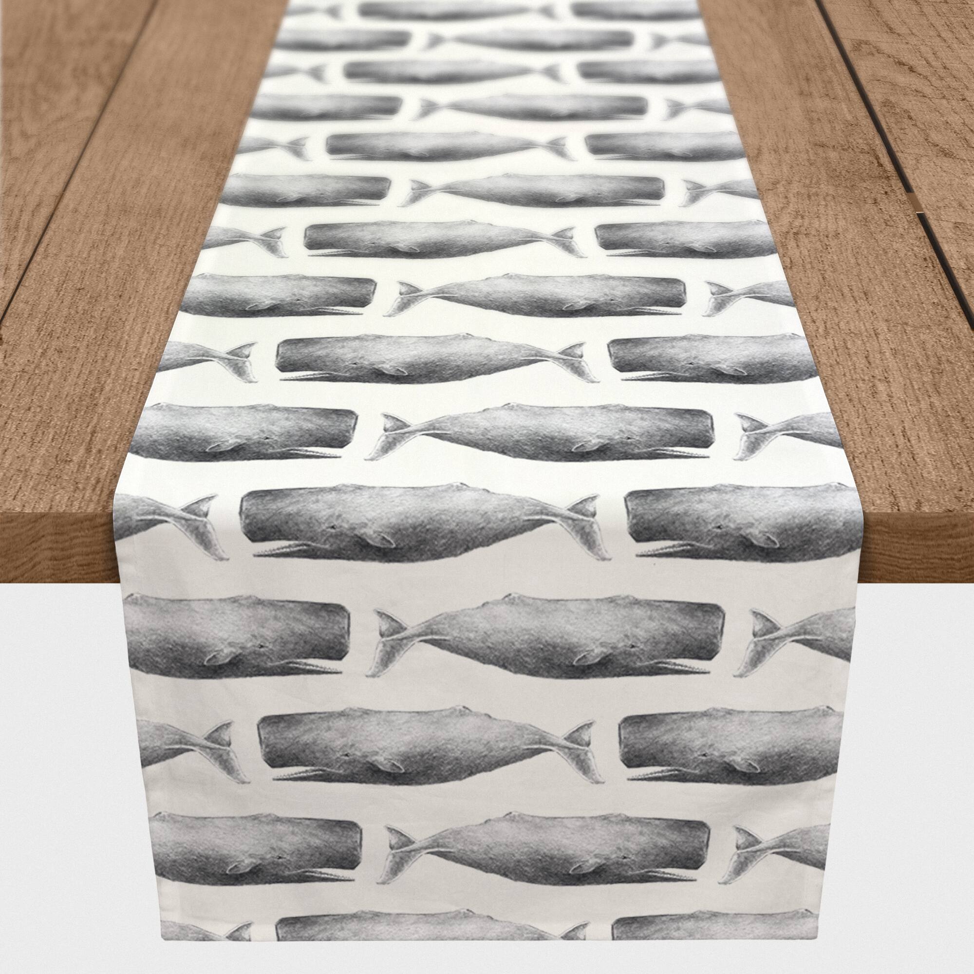 Whale Print Outdoor Table Runner