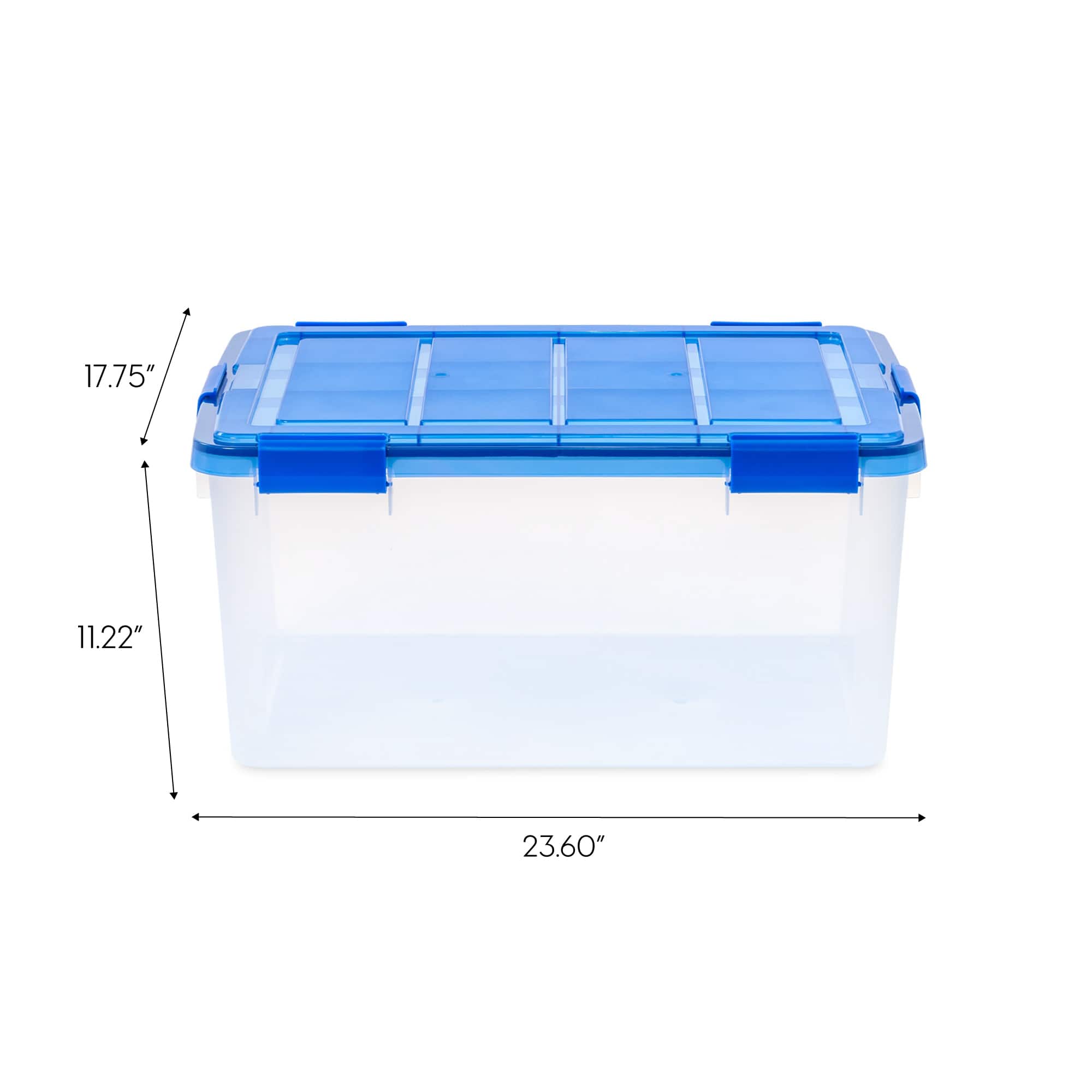 IRIS® 60qt. Clear Ultimate Box with Blue Buckle Lid