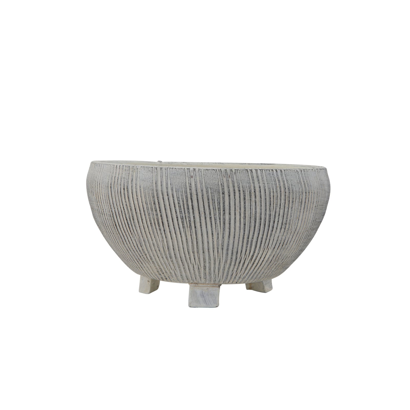 Hello Honey&#xAE; 8.25&#x22; Small Distressed Cream Footed Terracotta Planter