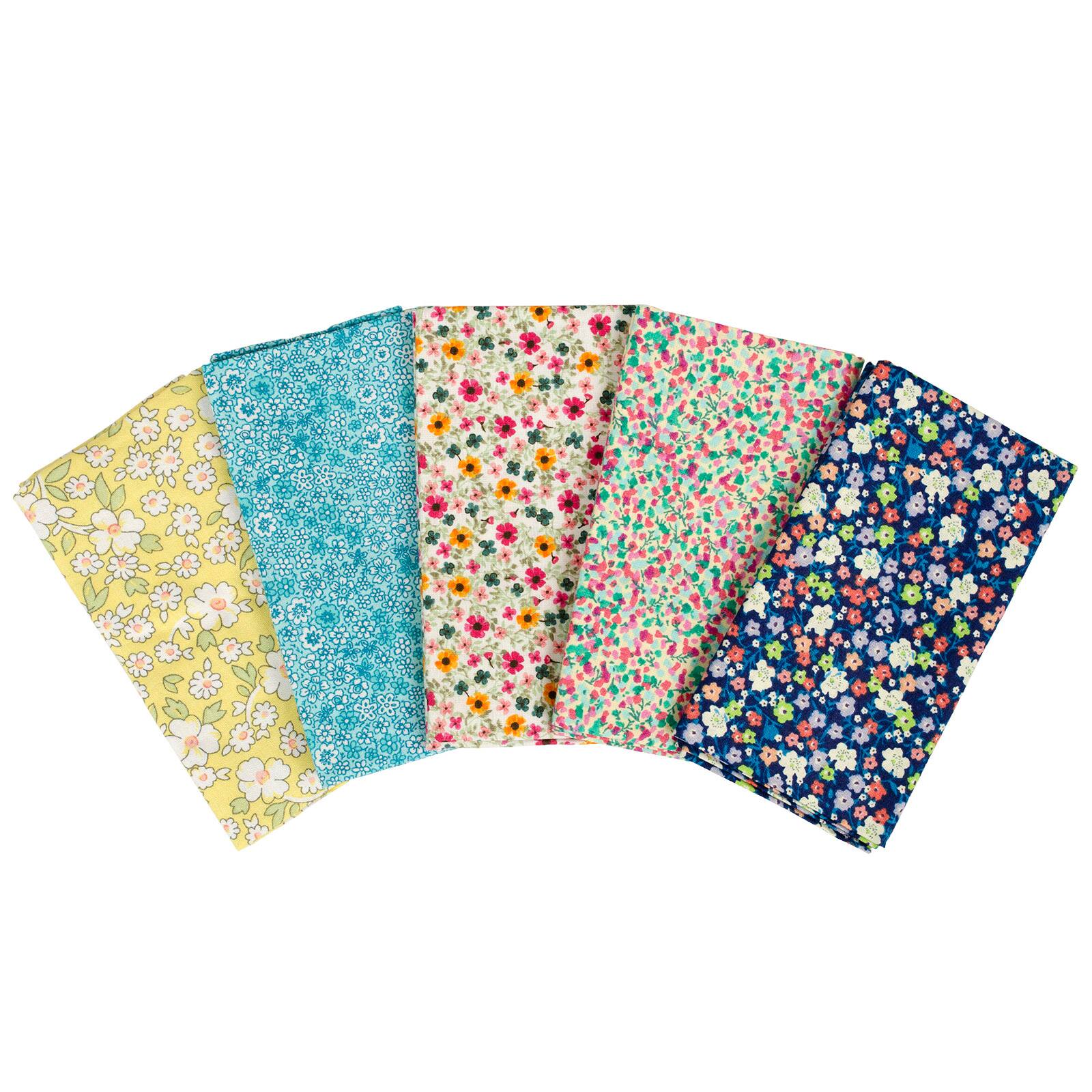 12 Pack: Floral Printed Fabric Bundle by Loops &#x26; Threads&#x2122;