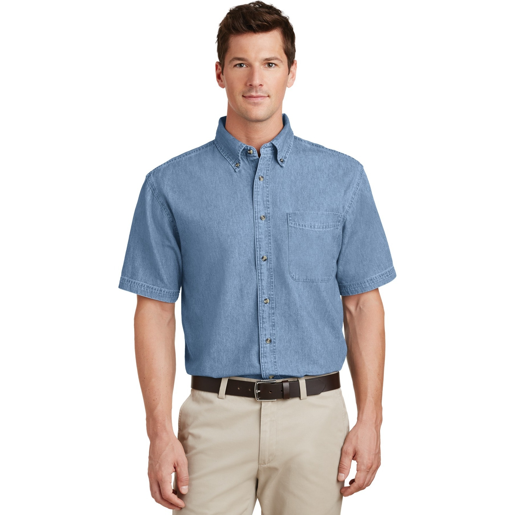 Port & Company® Denim Men's Short Sleeve Shirt