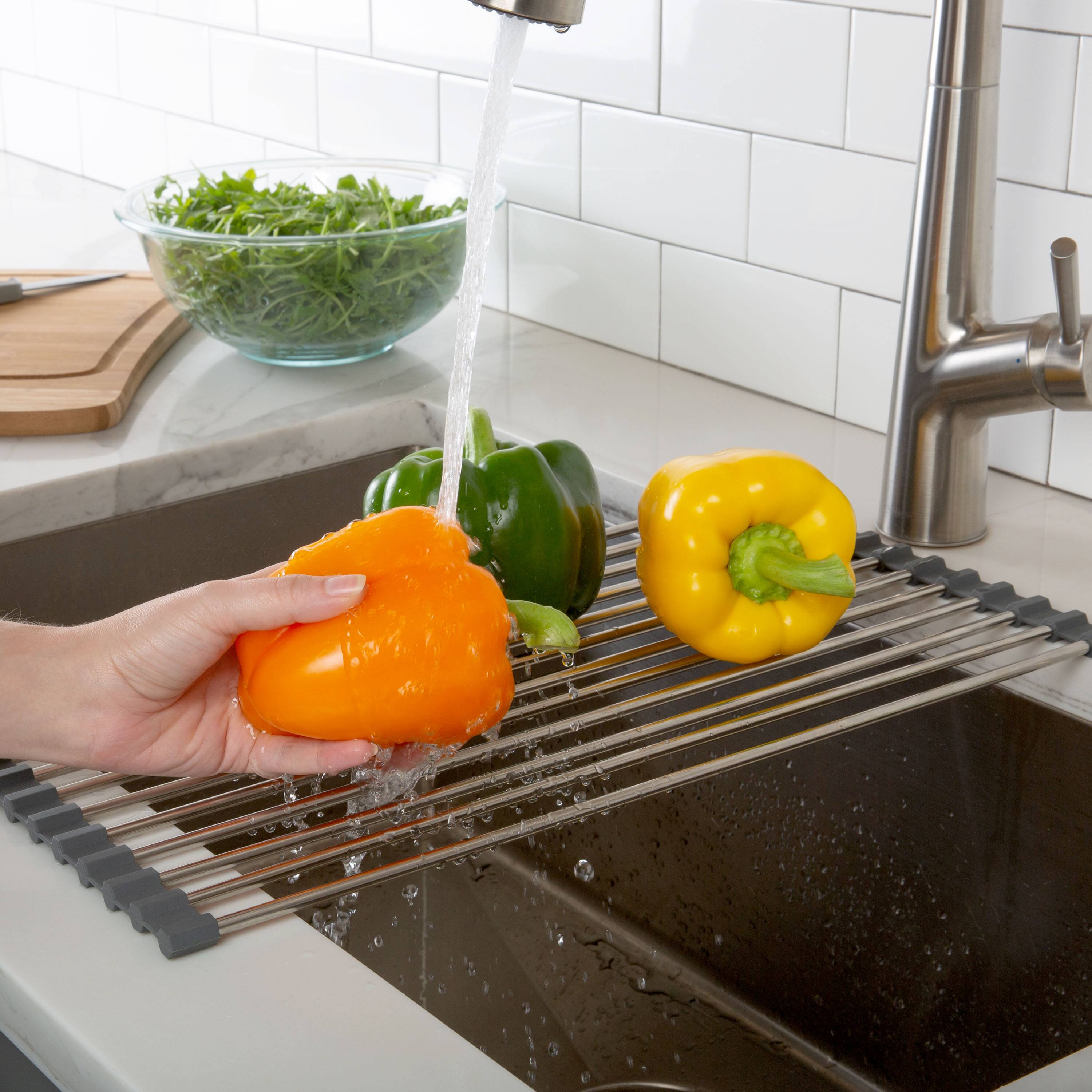 Kitchen Details Roll Up Over the Sink Drying Rack