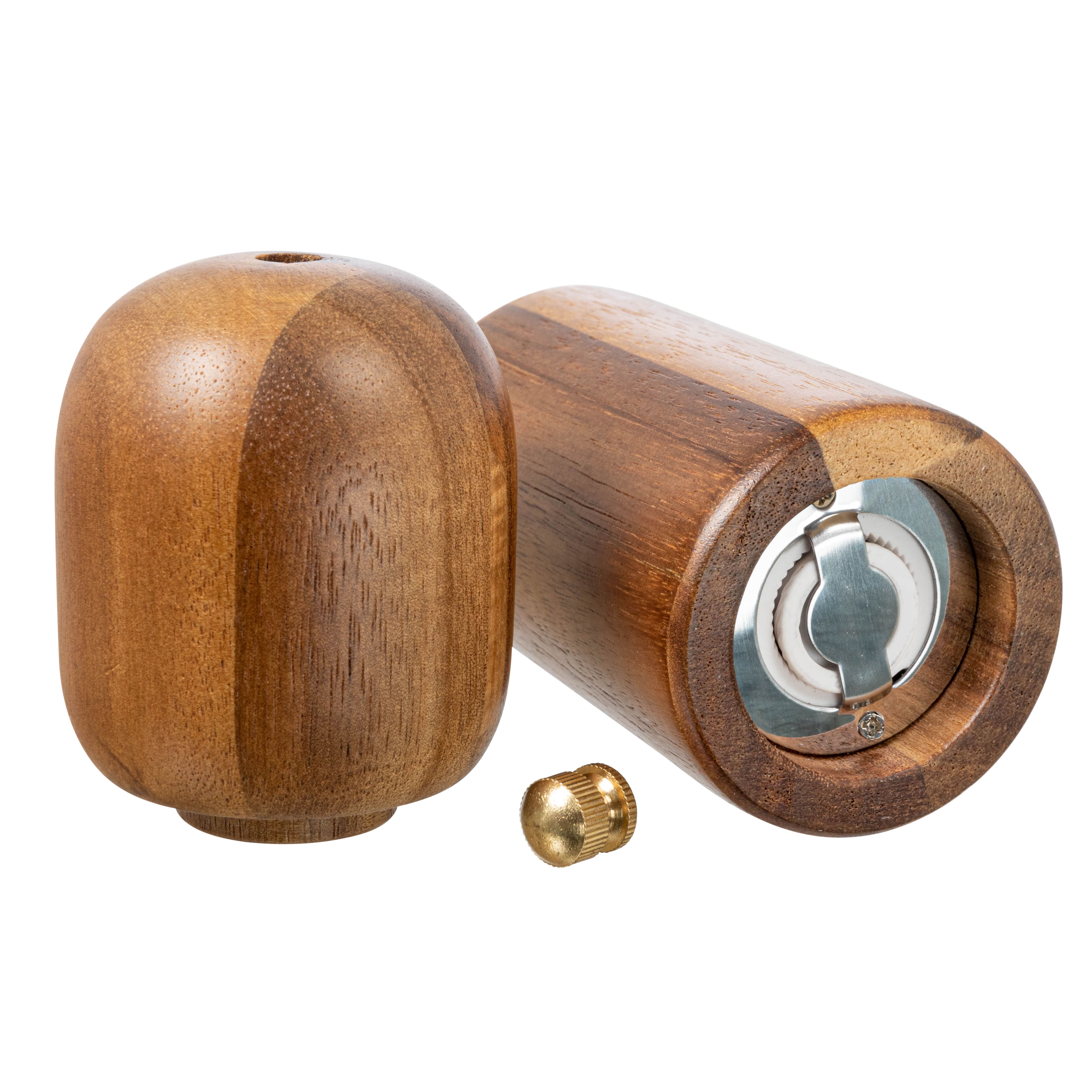 Walnut Brown Modern Wood Salt and Pepper Mill