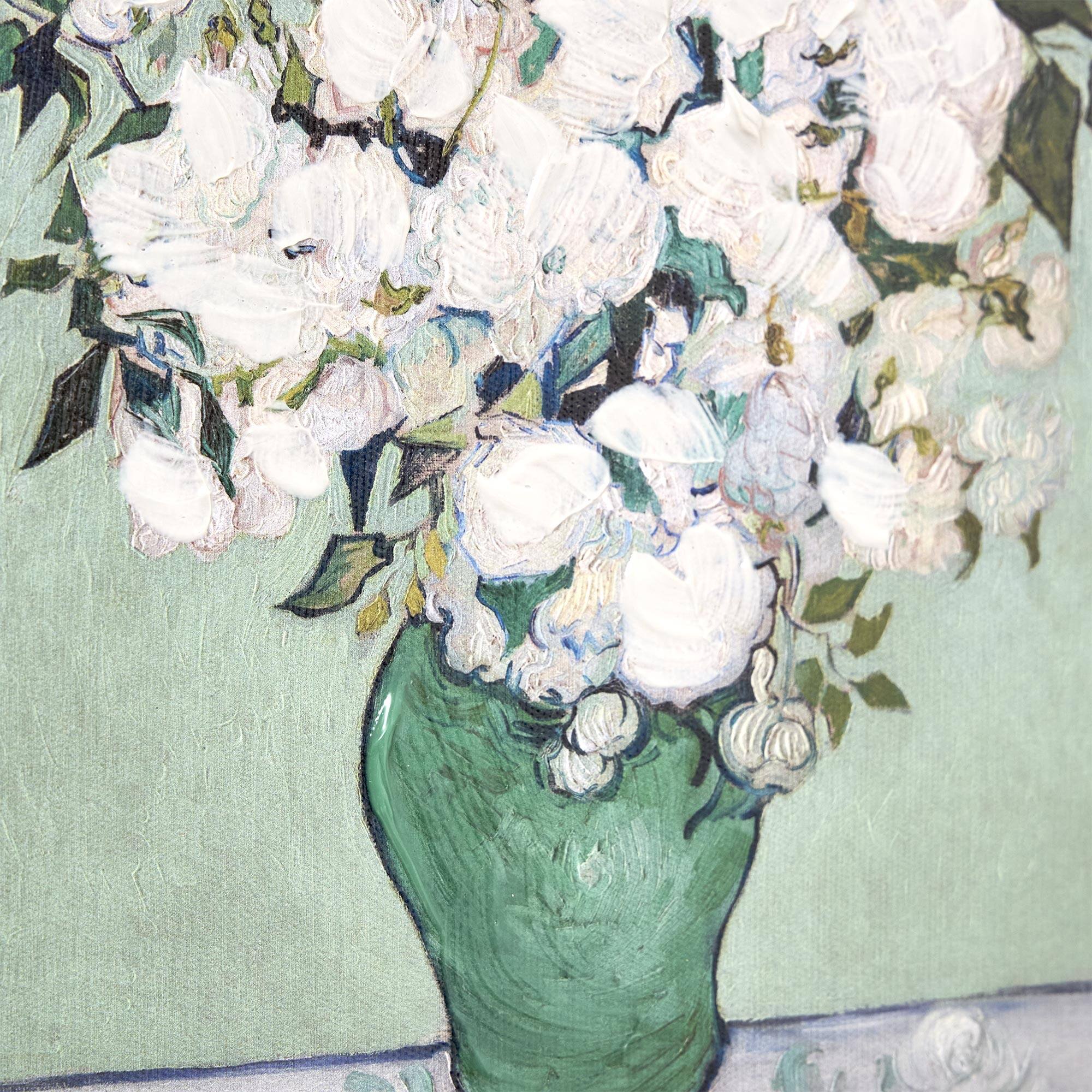 American Art Decor Ornate Framed Roses Canvas Print by Vincent van Gogh - 15.25" x 17.25"