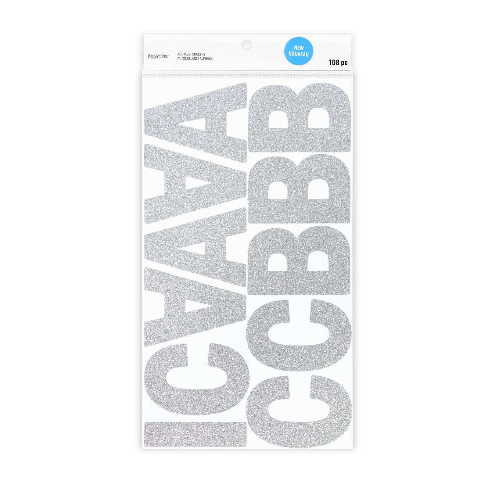 3.25" Silver Glitter Alphabet Stickers by Recollections™