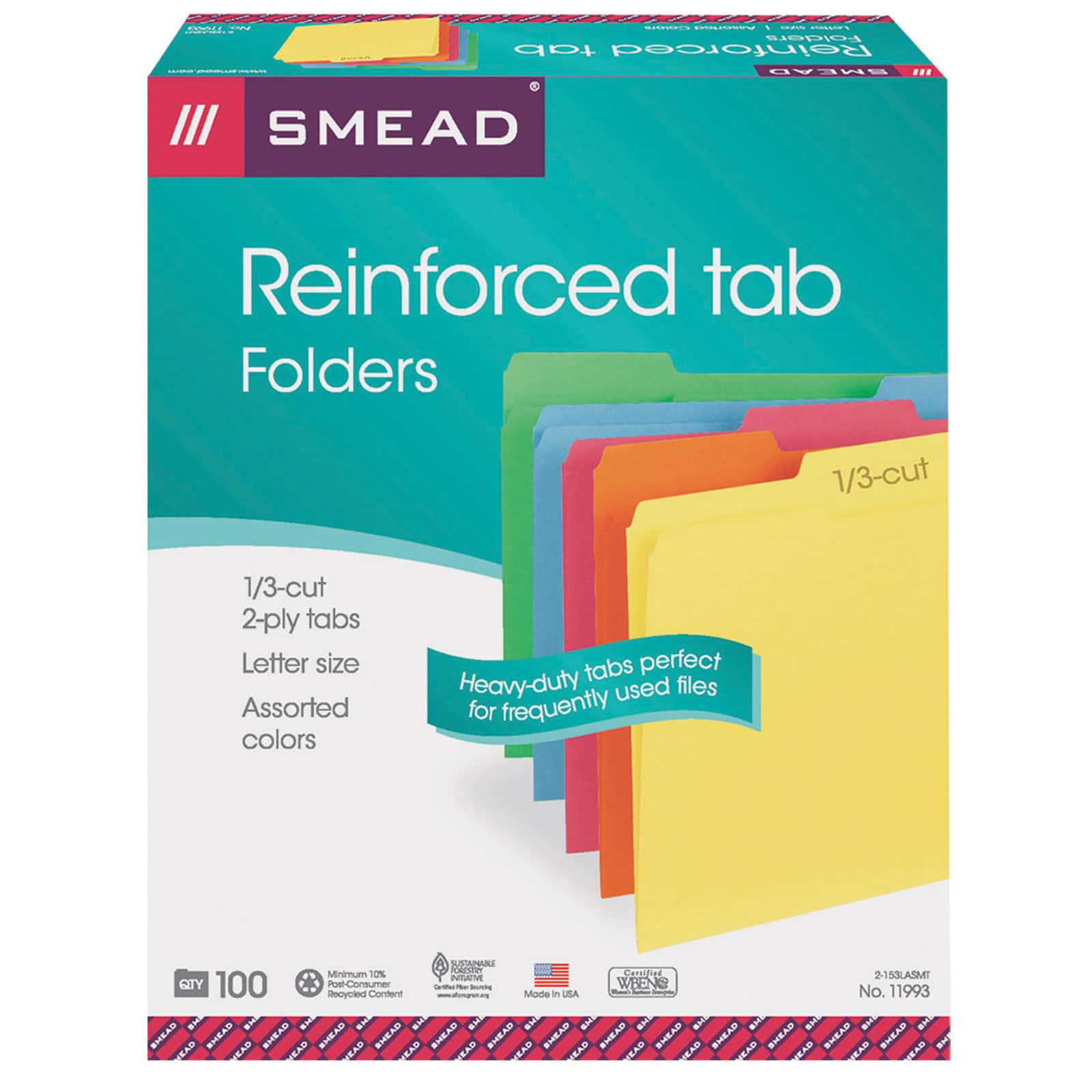 Smead&#xAE; Reinforced Tab File Folders, 100ct.
