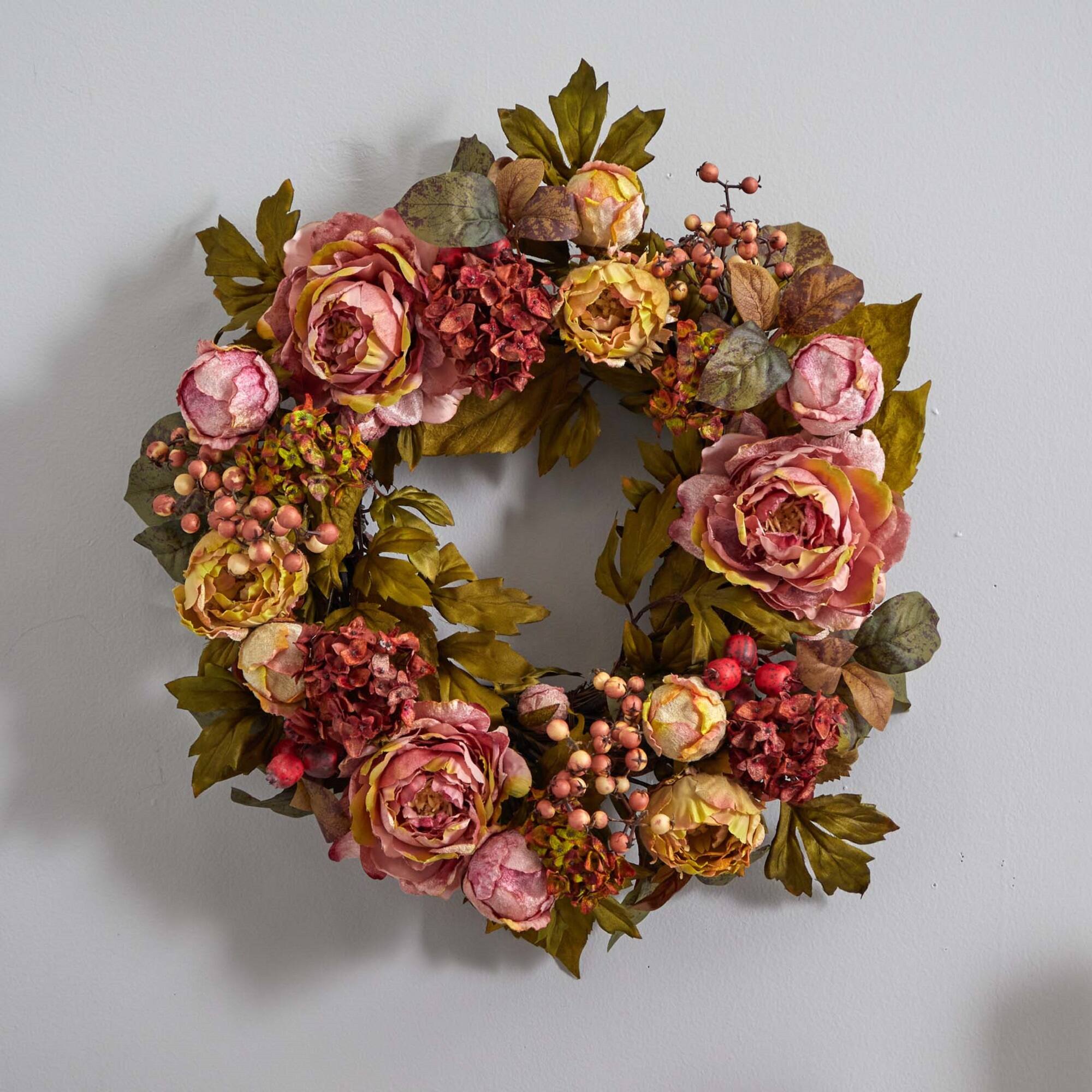 24&#x22; Peony &#x26; Hydrangea Wreath