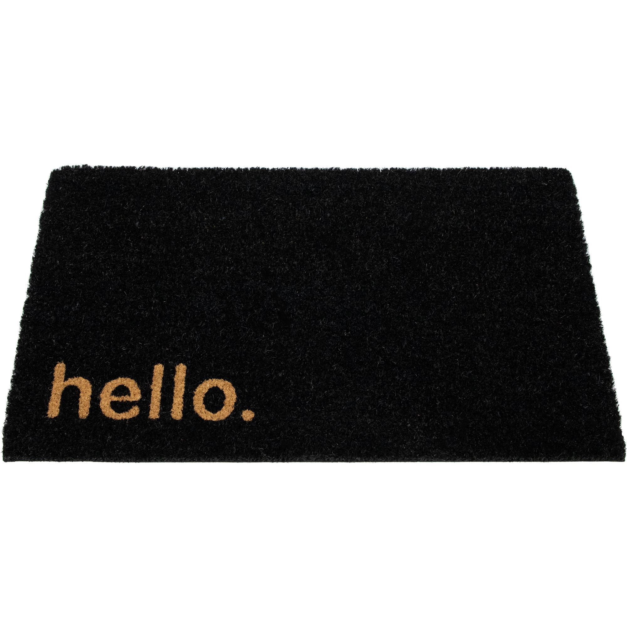 Black Hello Doormat