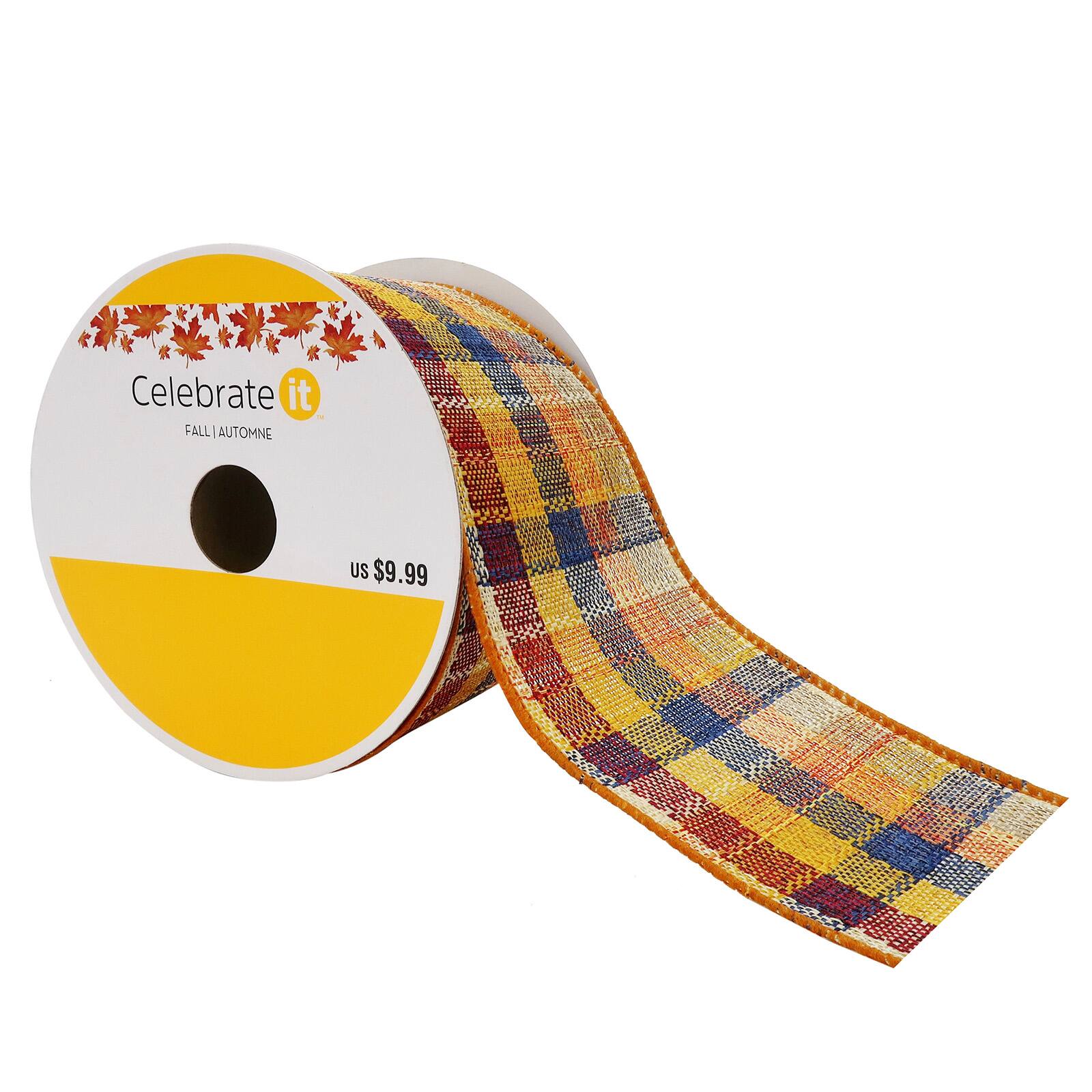 2.5" Wired Checkered Ribbon by Celebrate It™ Fall Michaels