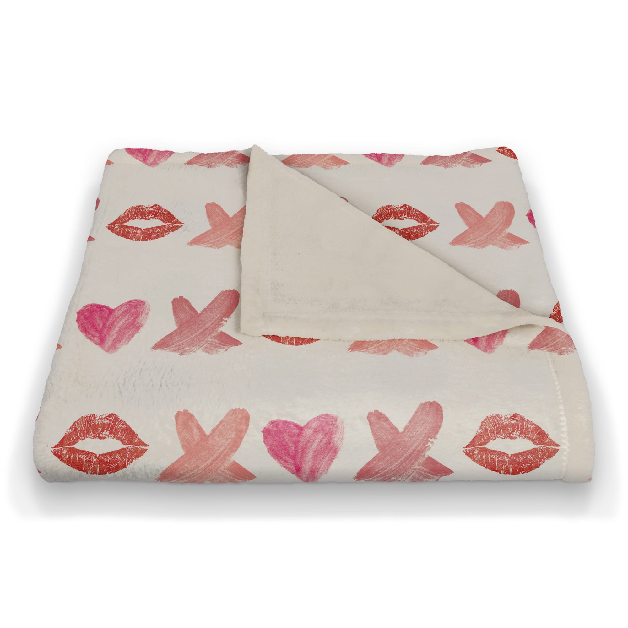 Lipstick XO Pattern 50&#x22; x 60&#x22; Coral Fleece Blanket