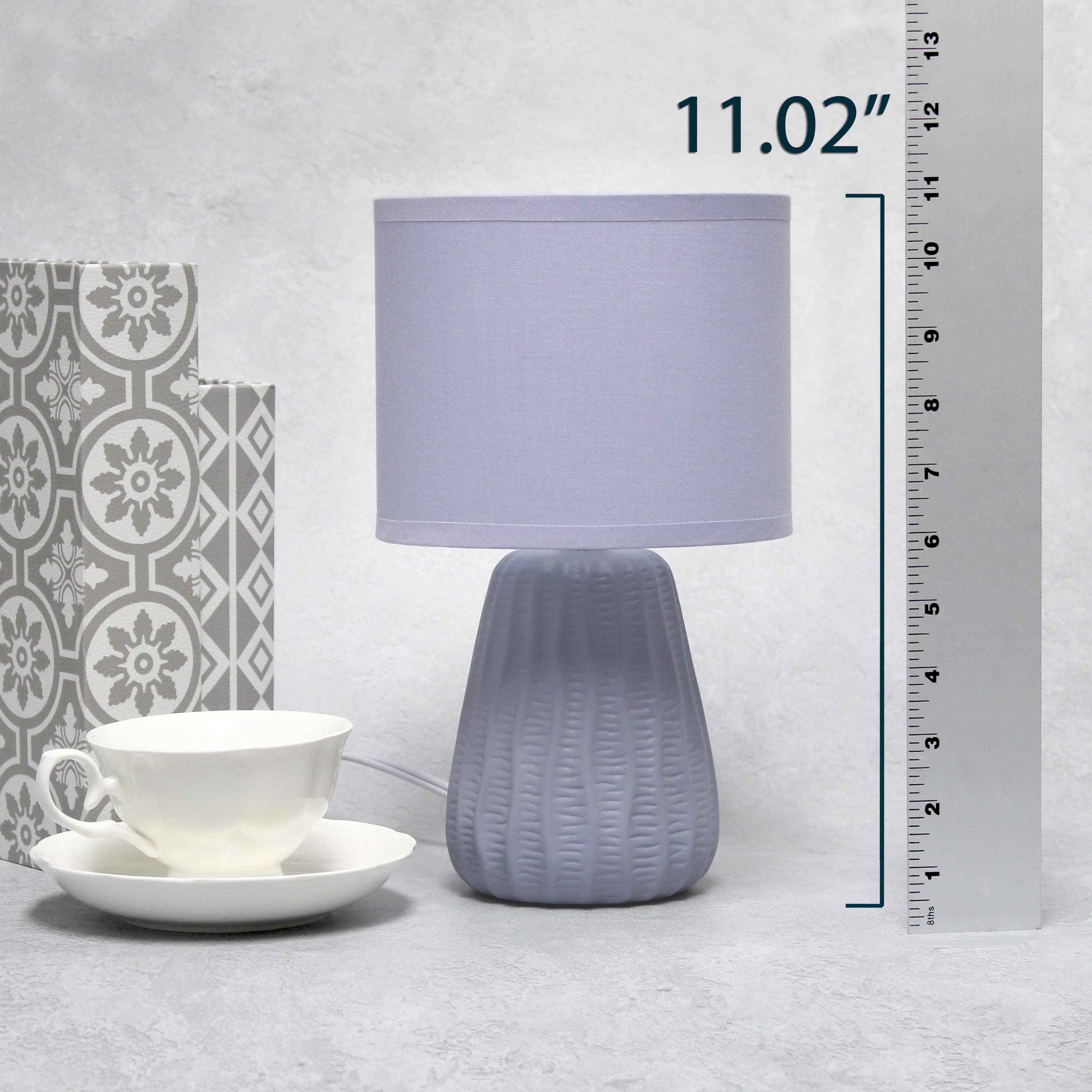Simple Designs 11&#x22; Mini Ceramic Pastel Table Lamp