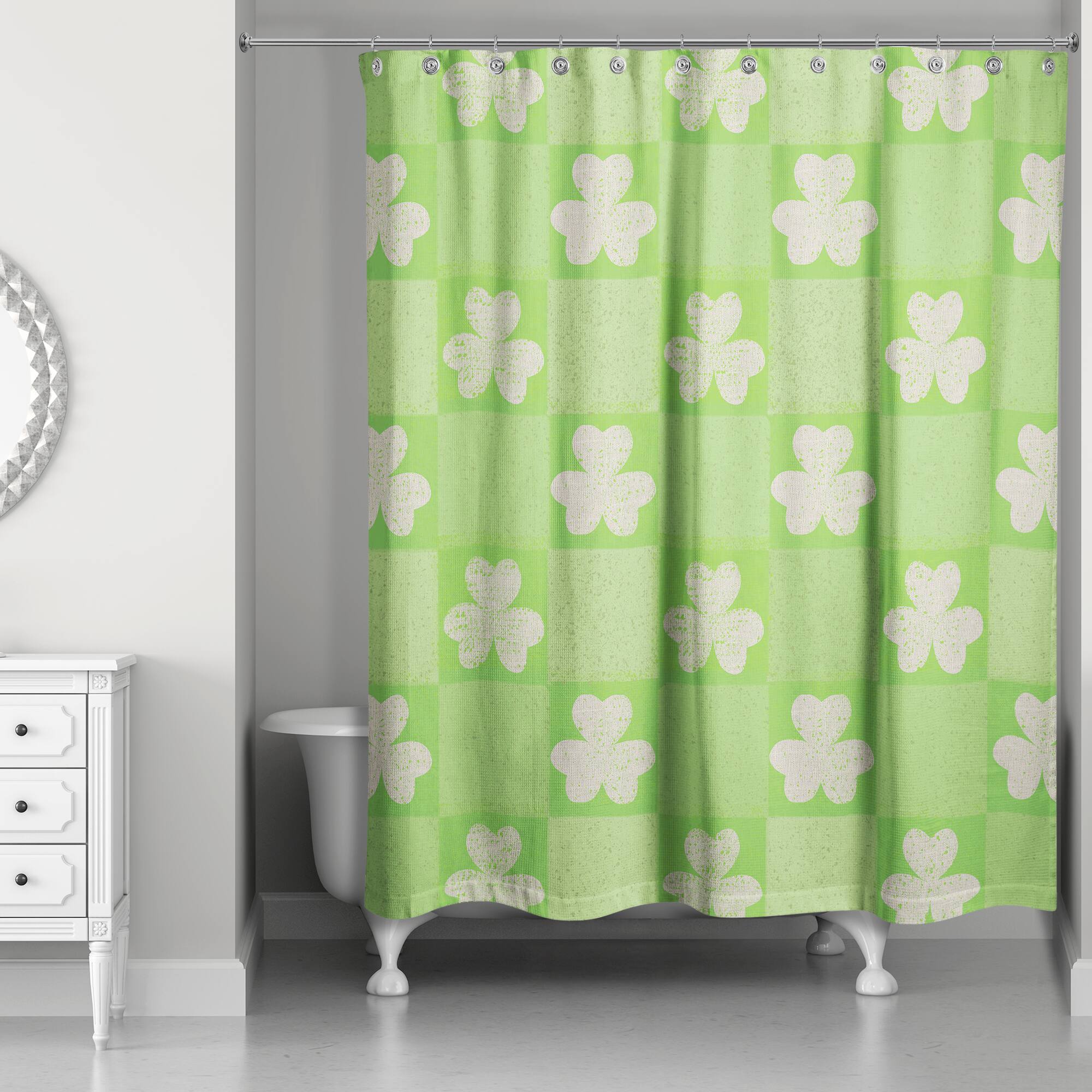 Shamrock Checkered Board 71" x 74" Shower Curtain