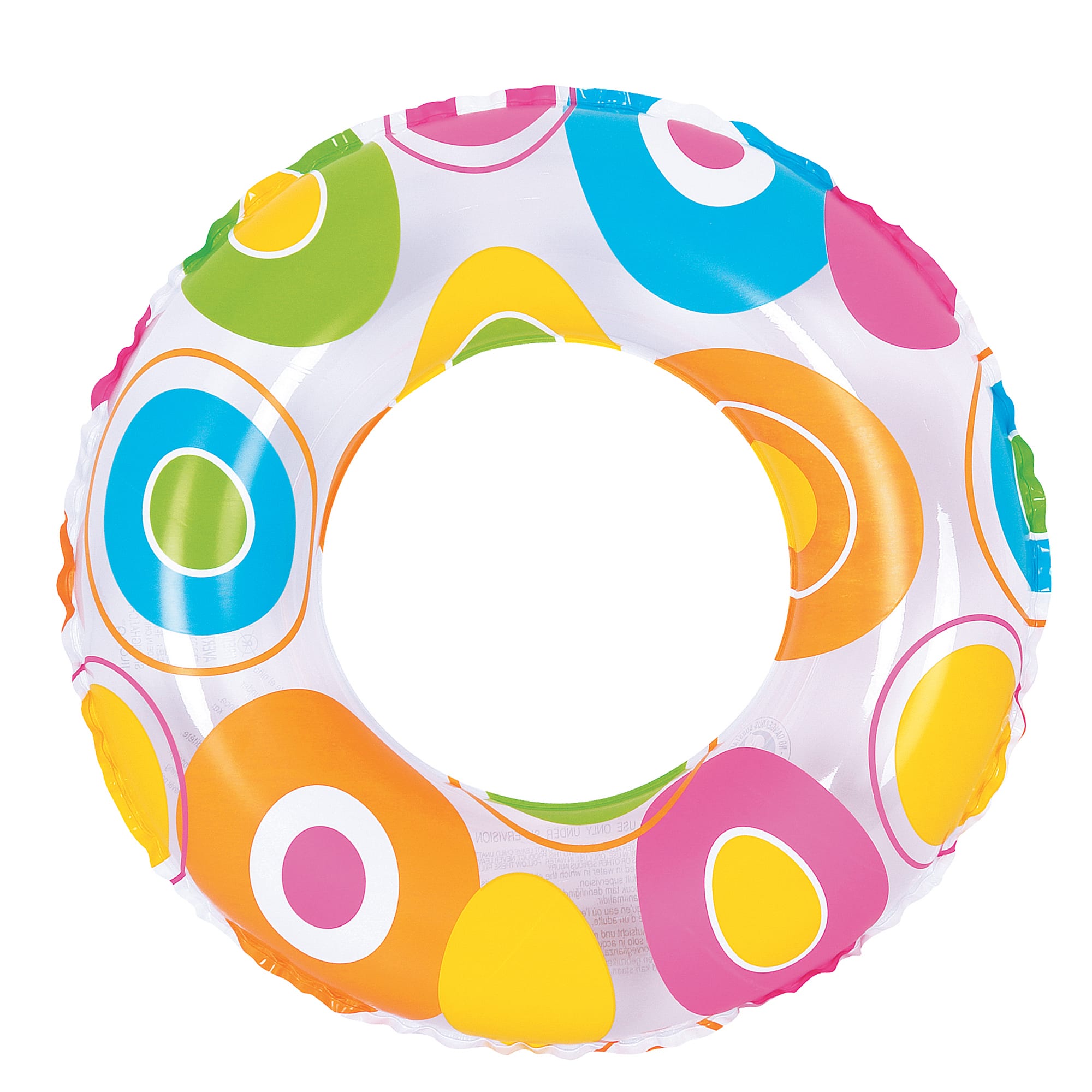 24&#x22; Multicolor Circle Inflatable Swimming Pool Inner Tube Ring Float