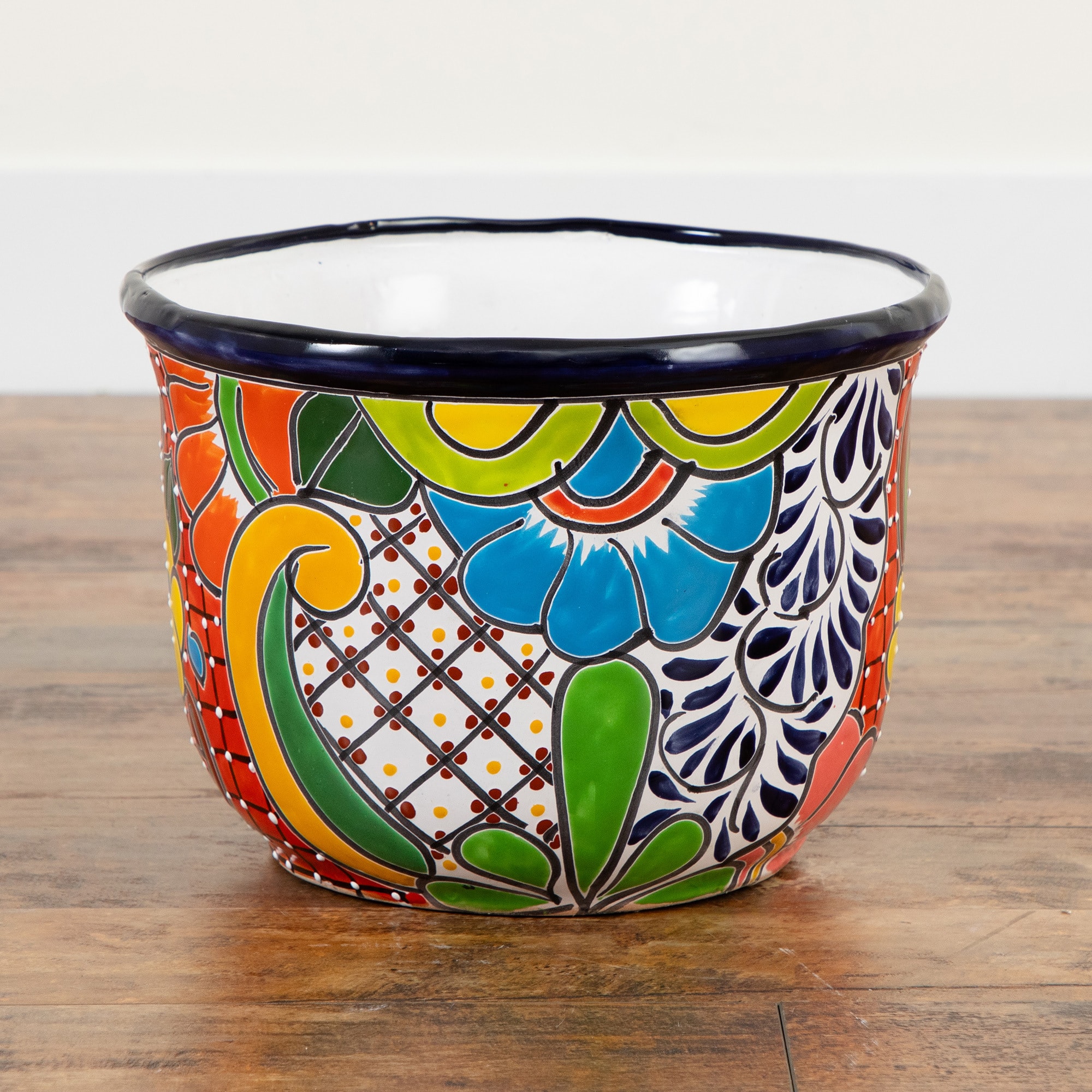 12.5&#x22; Handmade Mexican Talavera Ceramic Planter