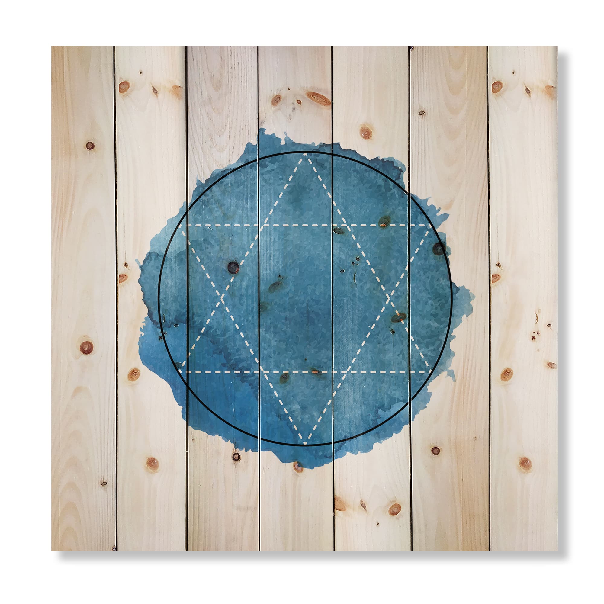 Designart - Symbol of Alchemy and Sacred Geometry III - Bohemian &#x26; Eclectic Print on Natural Pine Wood