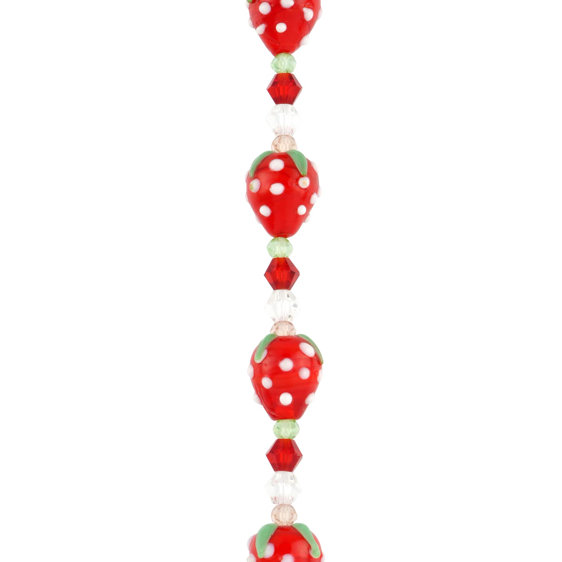 Bead Landing Lampwork Glass Strawberry Beads - Red - 12-15 mm