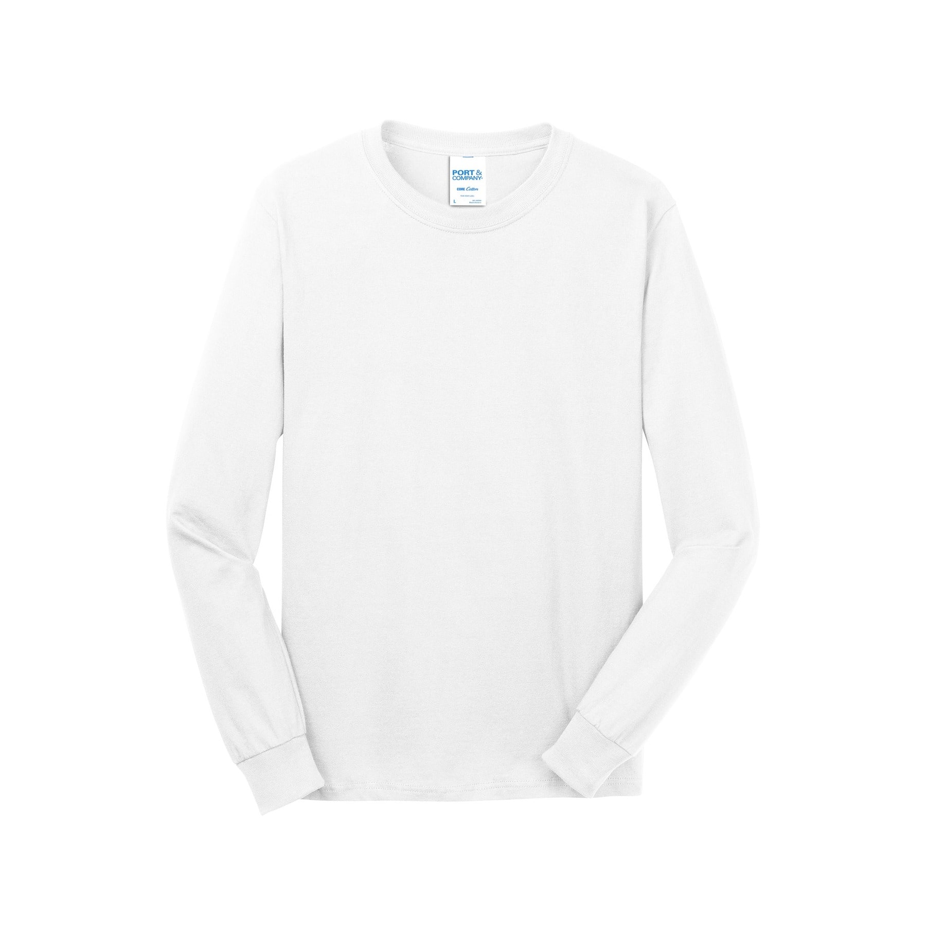 Port & Company® Core Cotton Long Sleeve Crew Neck T-Shirt