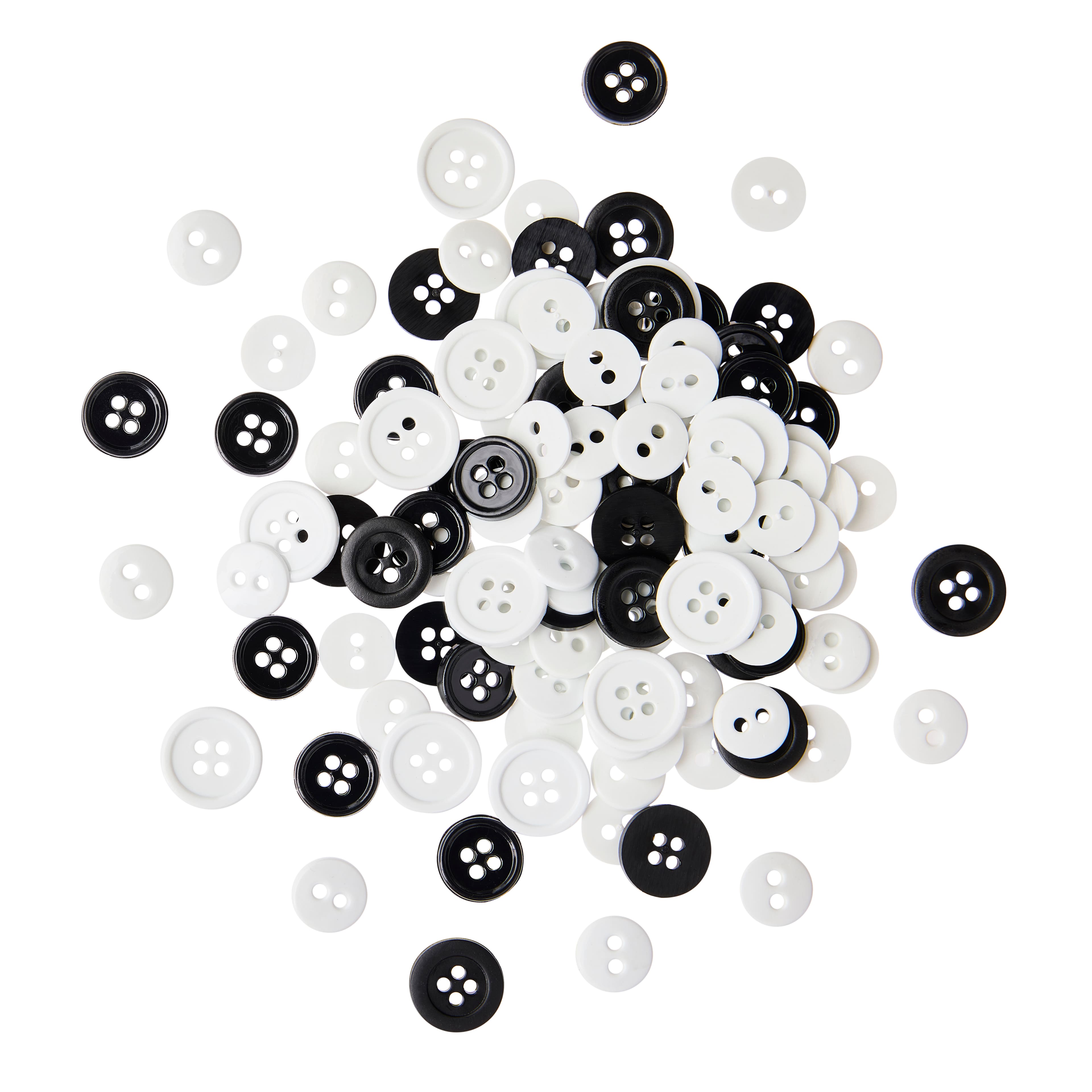 12 Packs: 120 ct. (1,440 total) Favorite Findings&#x2122; Black &#x26; White Buttons