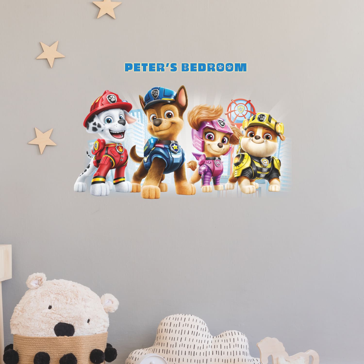 RoomMates Paw Patrol Peel & Stick Giant Wall Decal Set with Alphabet