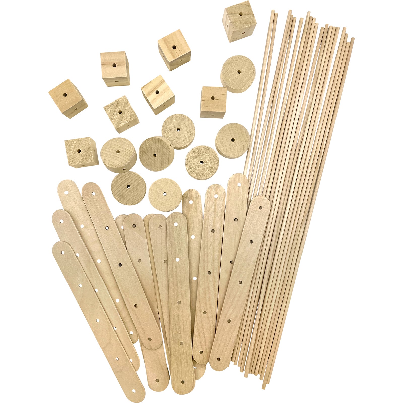 Teacher Created Resources STEM Basics: Wood Construction Kit, 3 Packs of 66