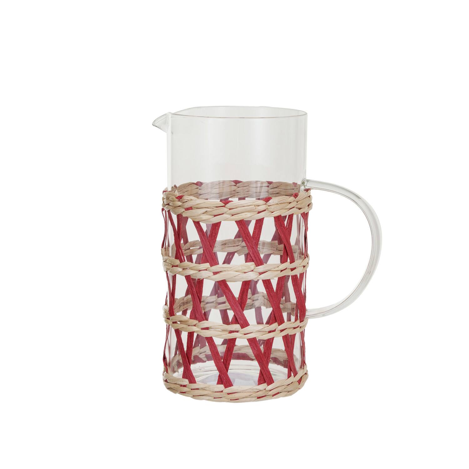 Hello Honey&#xAE; Glass Pitcher with Natural Woven Sleeve