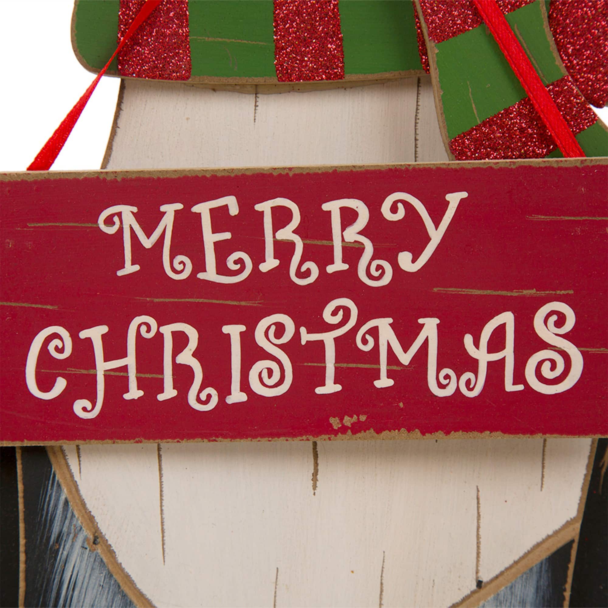 Glitzhome&#xAE; 16&#x22; Wooden Dog Christmas D&#xE9;cor Accent