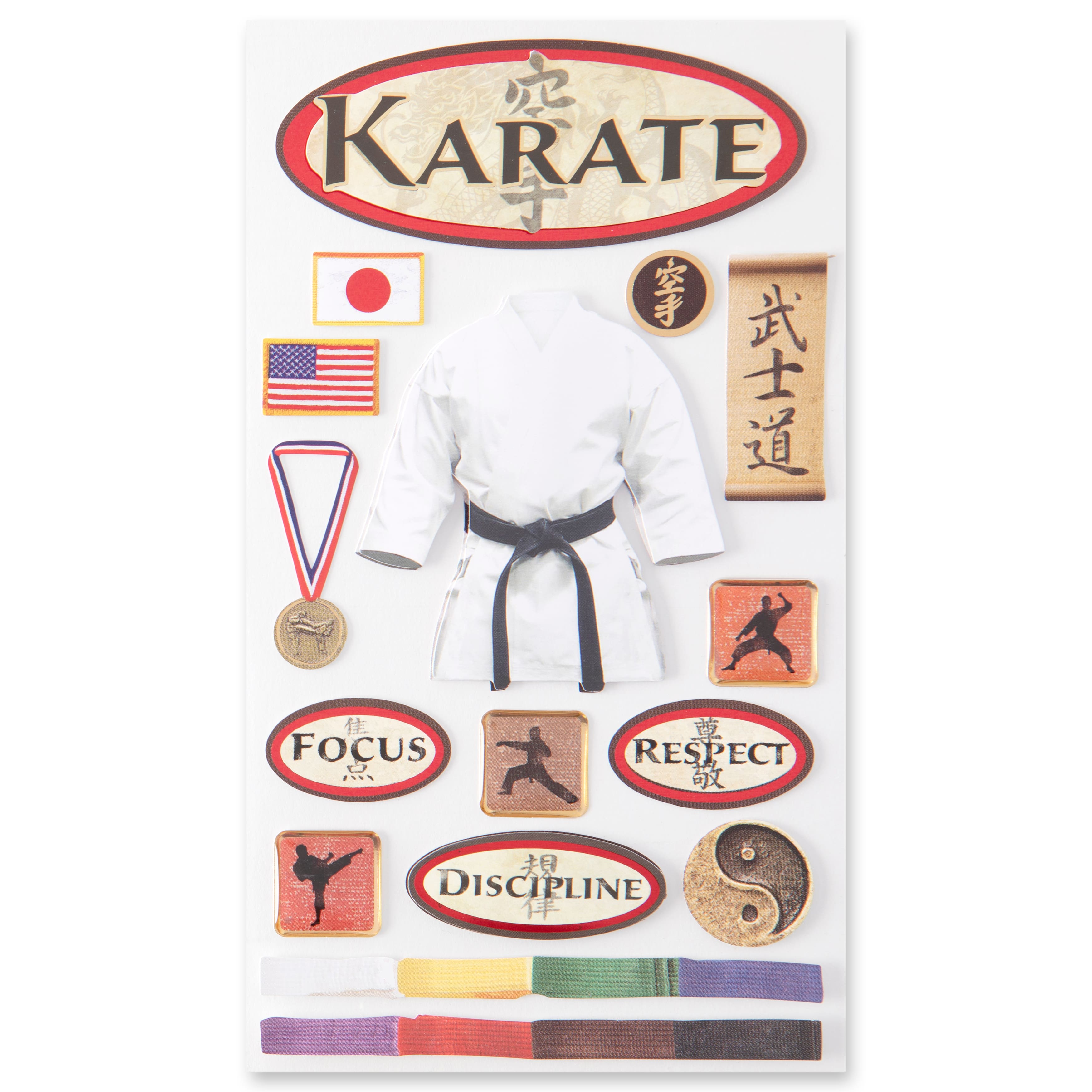 12 Pack: Karate Stickers by Recollections&#x2122;